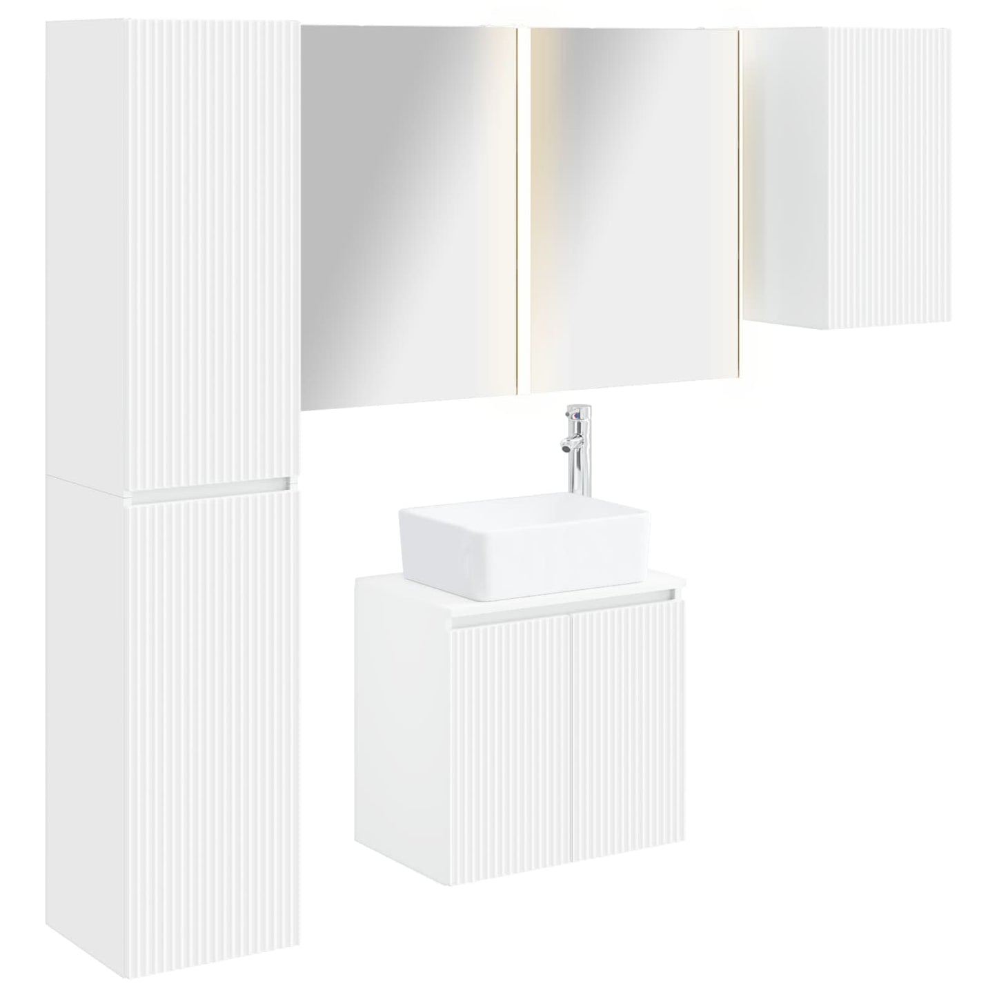 Bathroom Cabinet Set 5 pcs White 53 x 15.5 x 70 cm