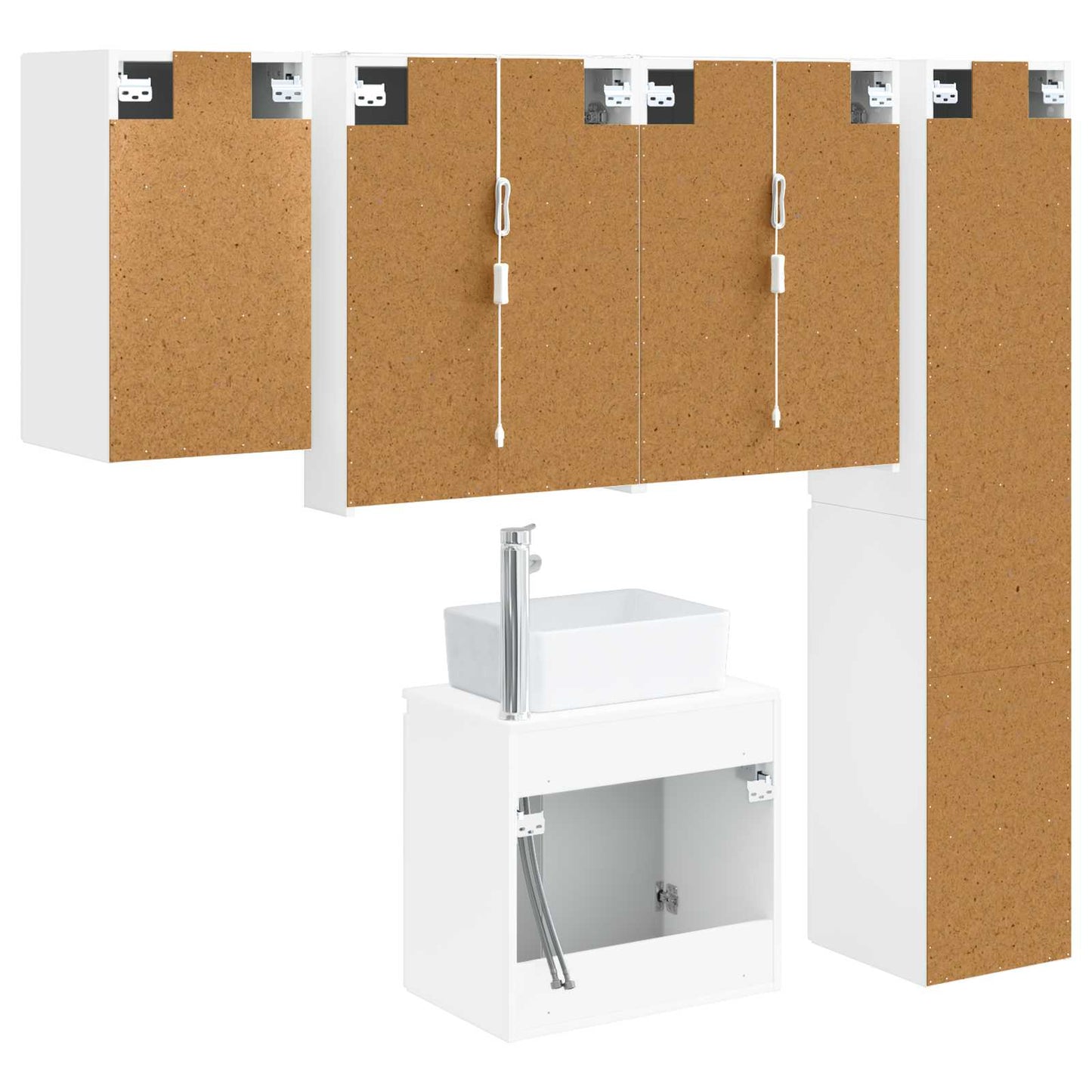 Bathroom Cabinet Set 5 pcs White 53 x 15.5 x 70 cm