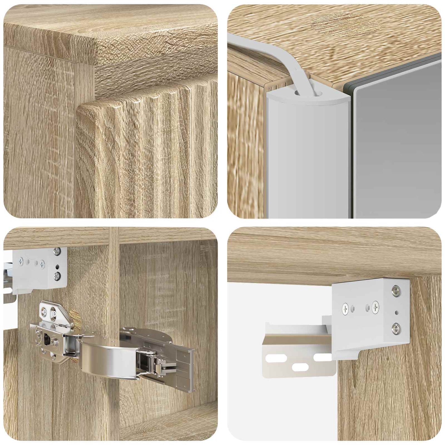 Bathroom Cabinet Set 5 pcs Sonoma Oak 53 x 15.5 x 70 cm