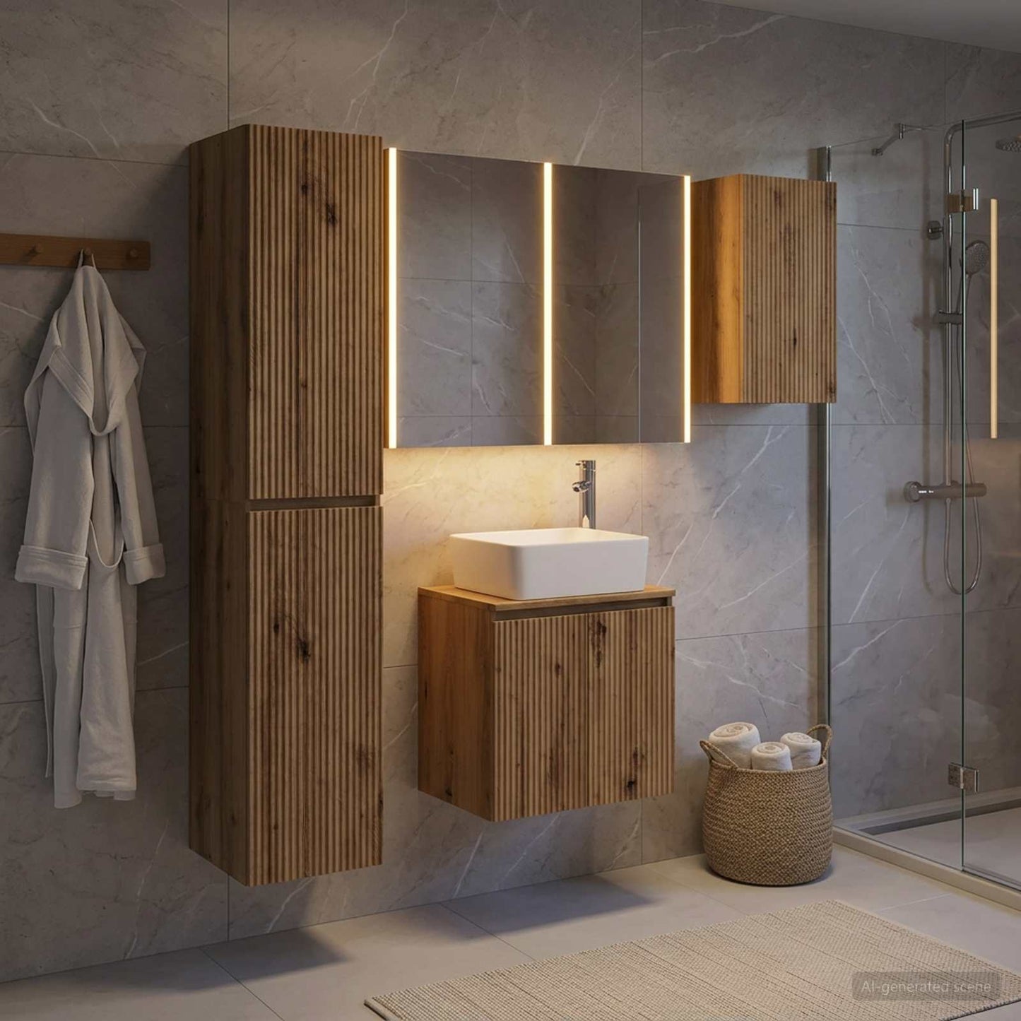 Bathroom Cabinet Set 5 pcs Artisan Oak 53 x 15.5 x 70 cm