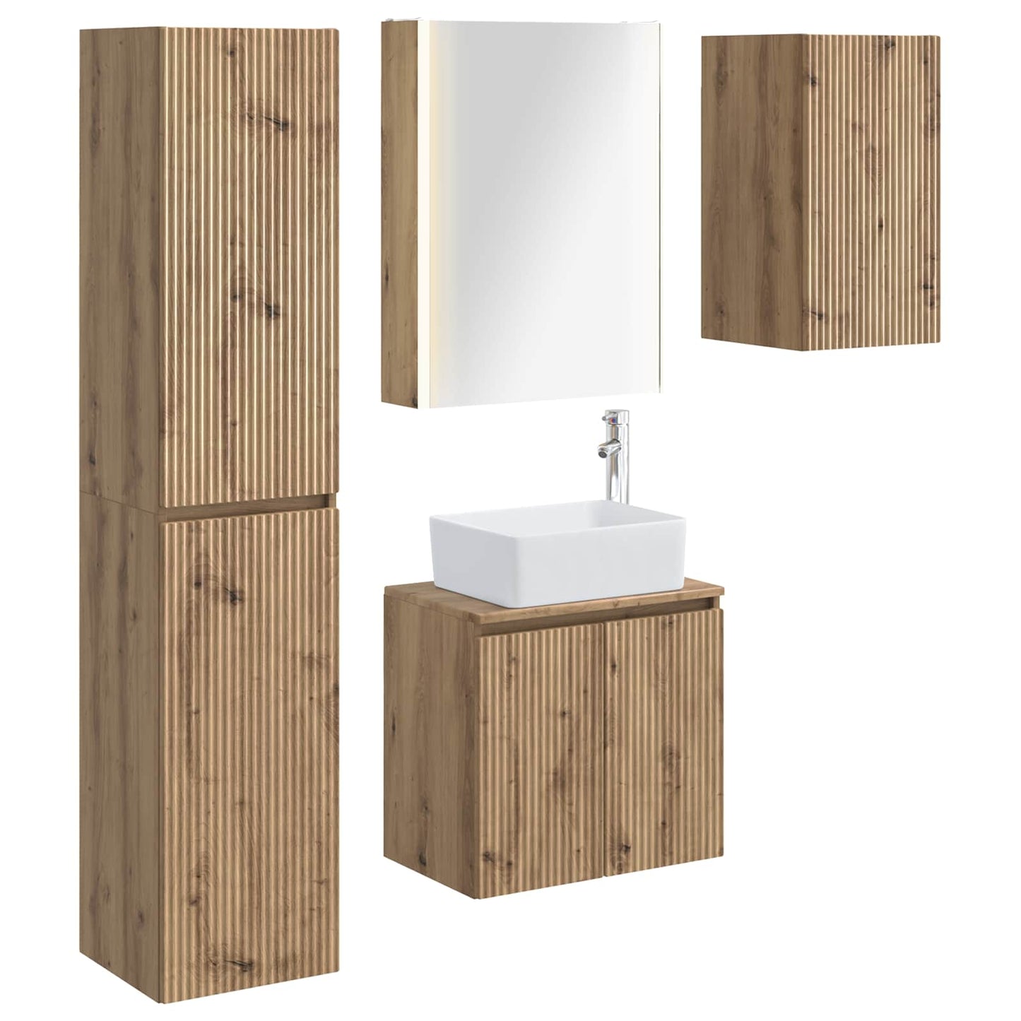 Bathroom Cabinet Set 5 pcs Artisan Oak 53 x 15.5 x 70 cm