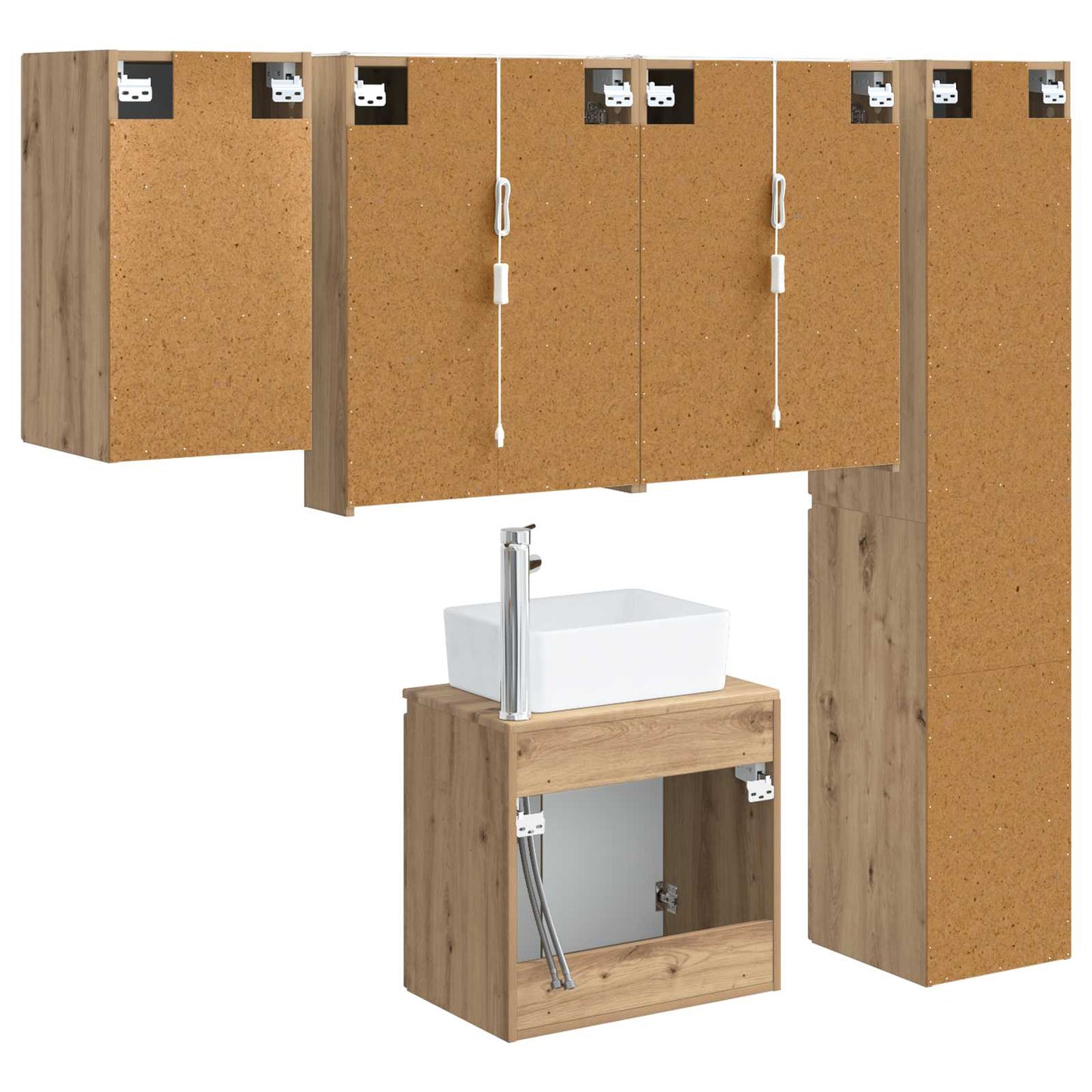 Bathroom Cabinet Set 5 pcs Artisan Oak 53 x 15.5 x 70 cm