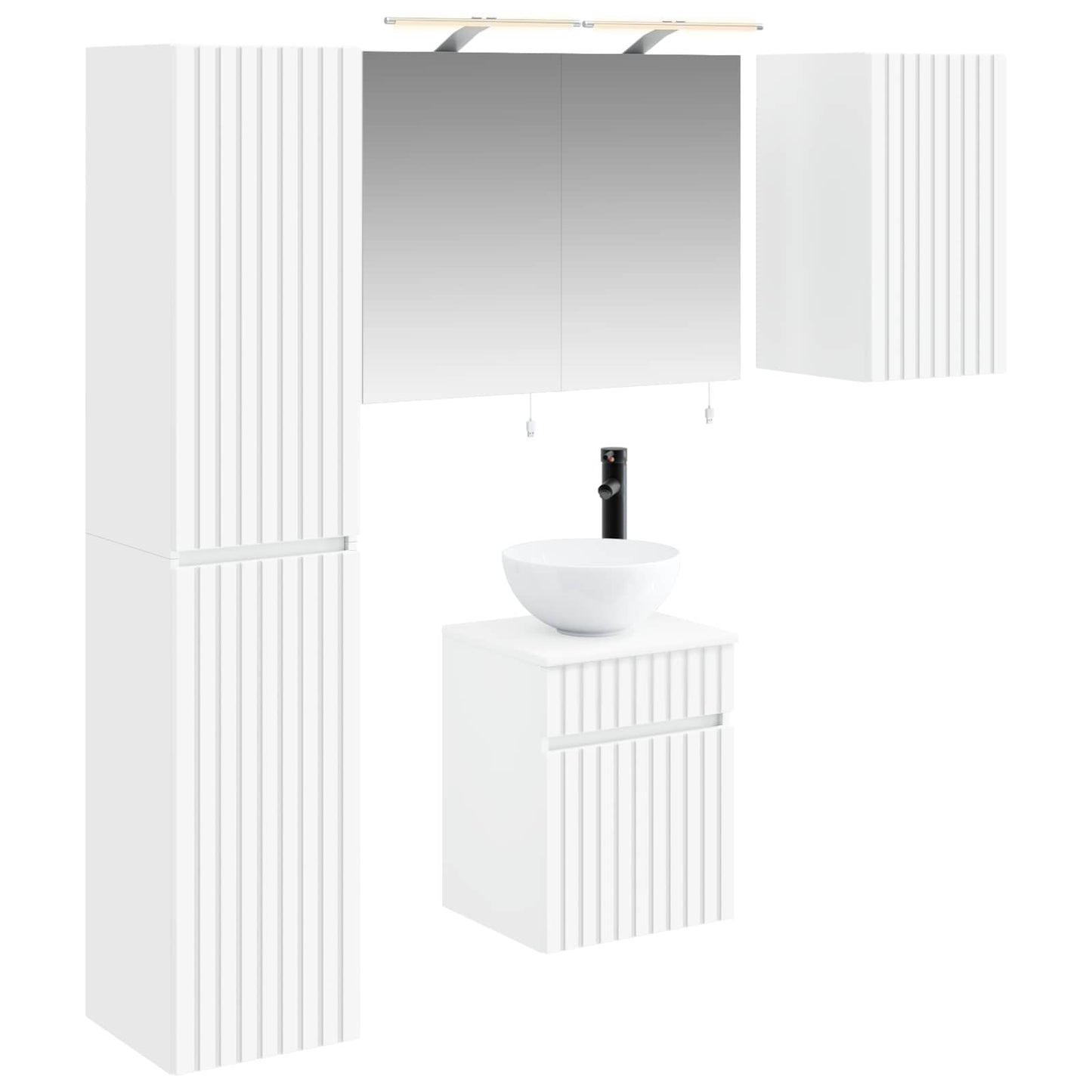 Bathroom Cabinet Set 5 pcs White 40 x 10.5 x 60.5 cm