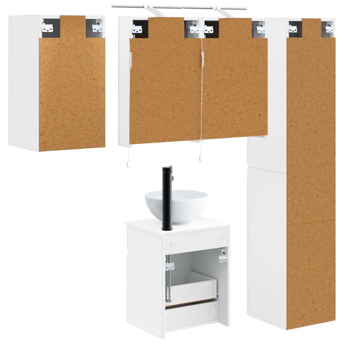 Bathroom Cabinet Set 5 pcs White 40 x 10.5 x 60.5 cm