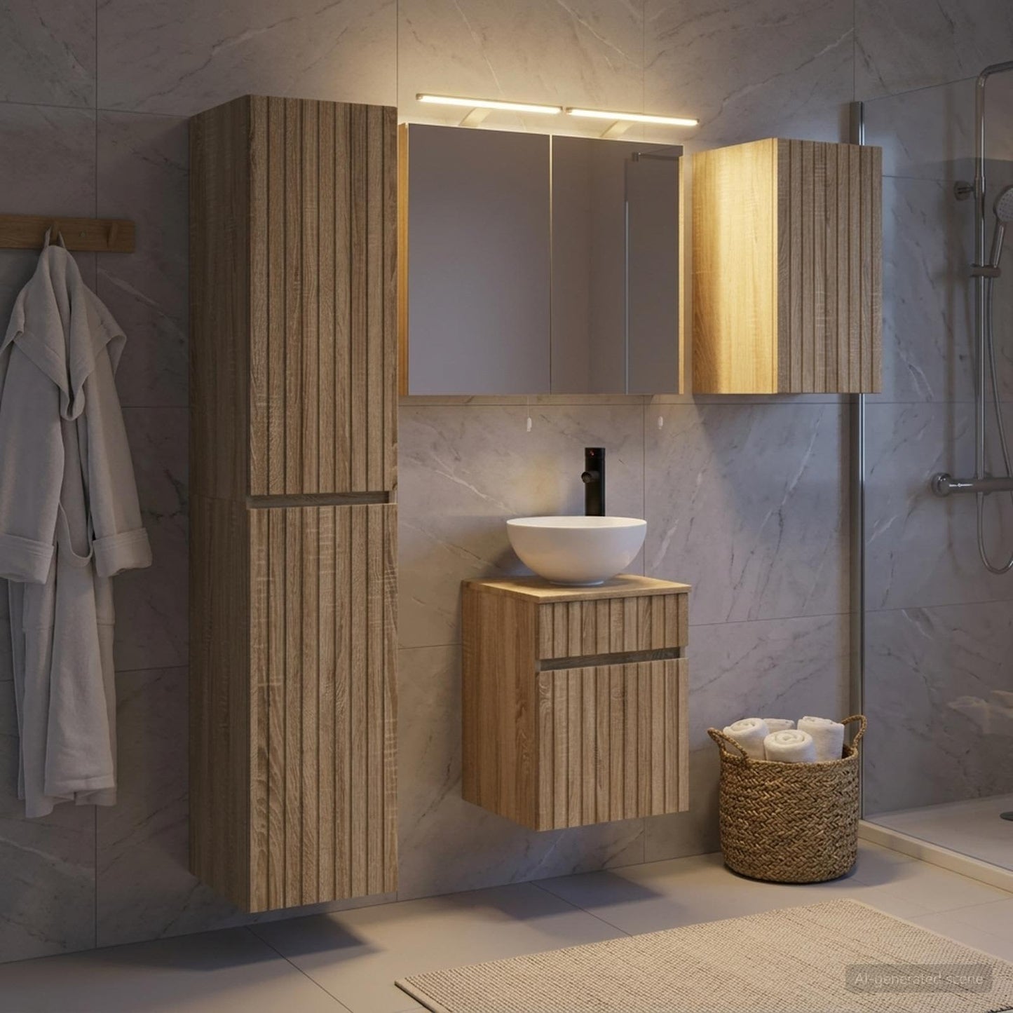 Bathroom Cabinet Set 5 pcs Sonoma Oak 40 x 10.5 x 60.5 cm