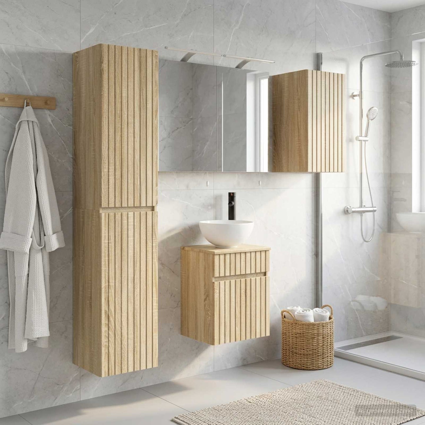 Bathroom Cabinet Set 5 pcs Sonoma Oak 40 x 10.5 x 60.5 cm