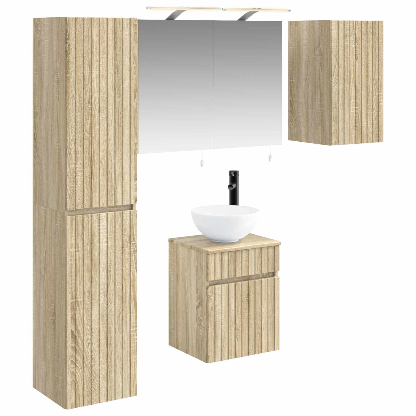 Bathroom Cabinet Set 5 pcs Sonoma Oak 40 x 10.5 x 60.5 cm
