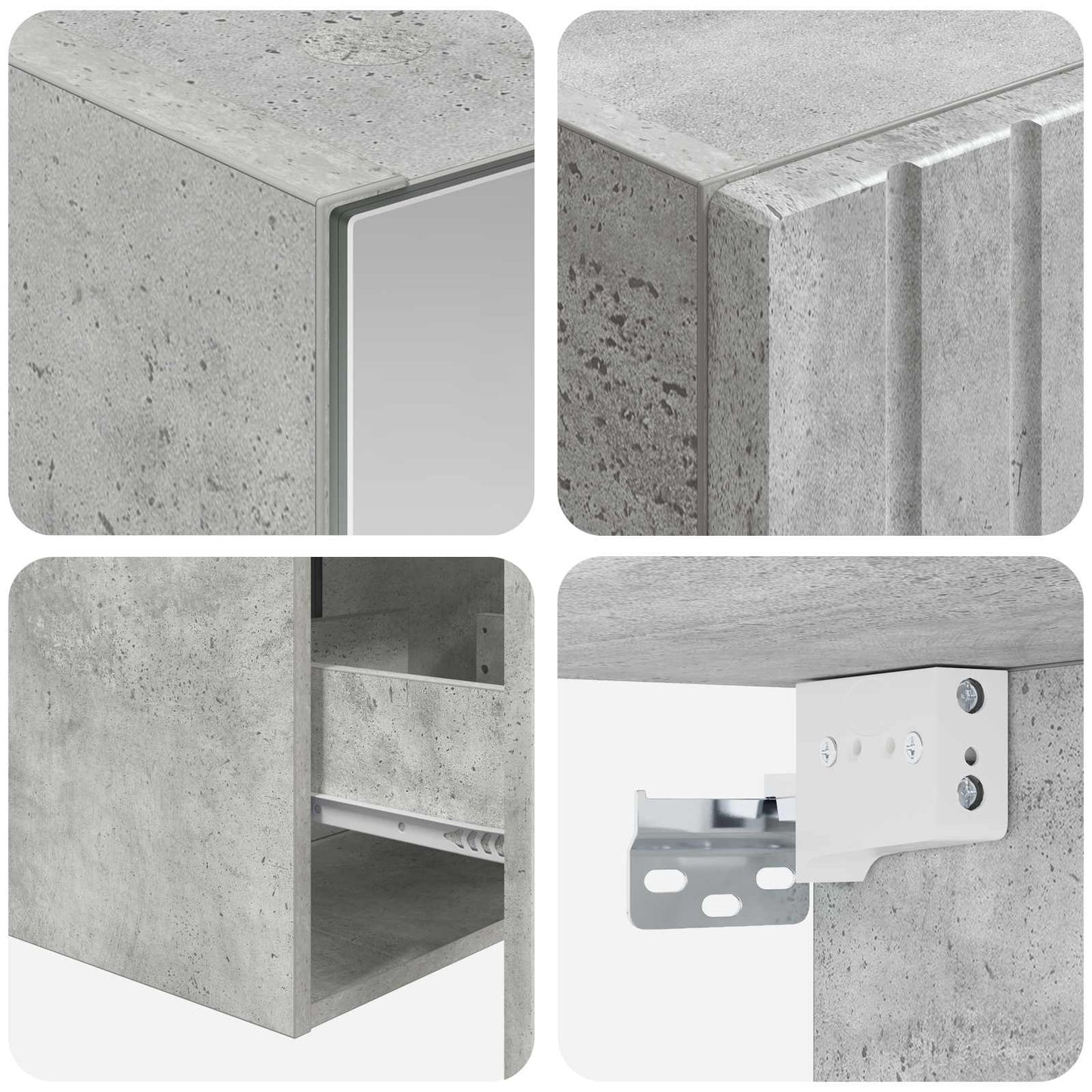 Bathroom Cabinet Set 5 pcs Concrete Grey 40 x 10.5 x 60.5 cm
