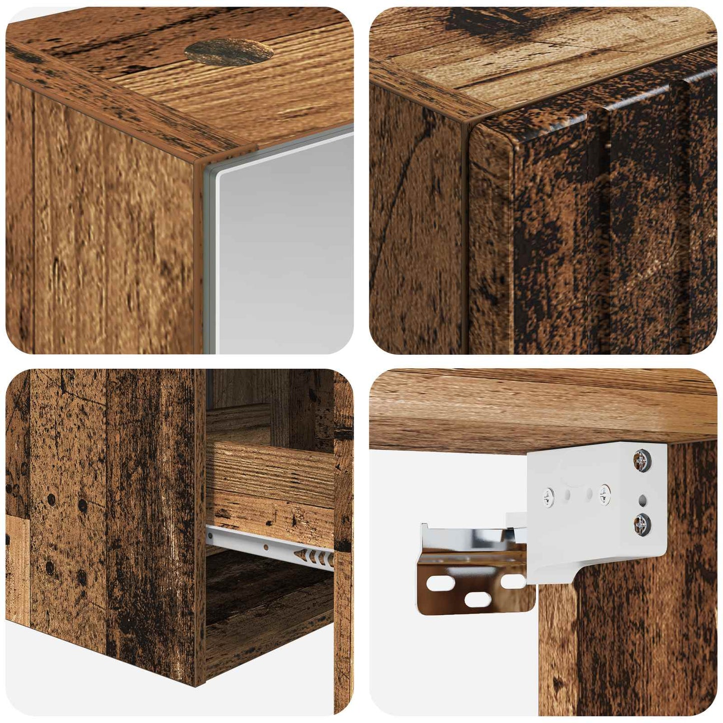 Bathroom Cabinet Set 5 pcs Old Wood 40 x 10.5 x 60.5 cm