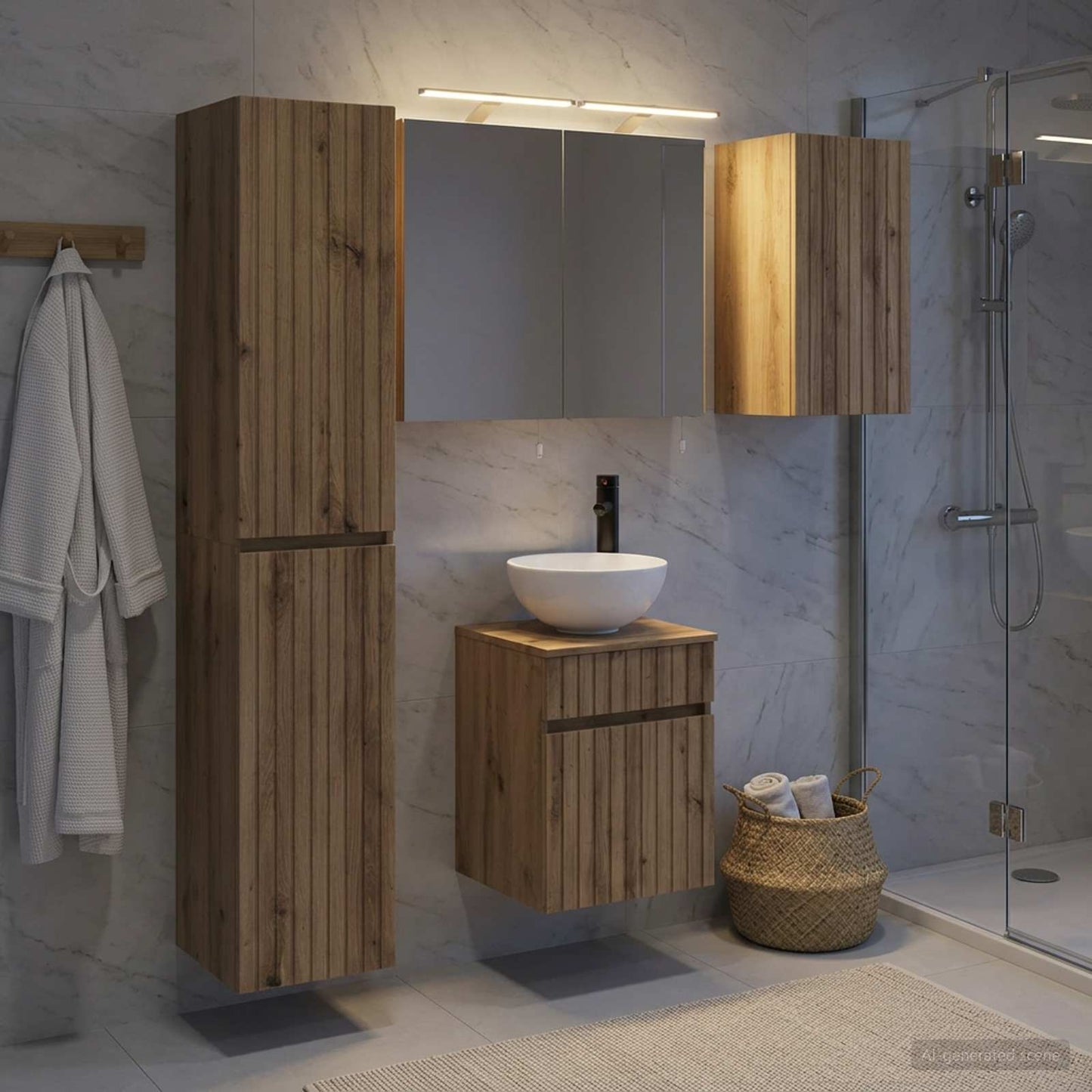 Bathroom Cabinet Set 5 pcs Artisan Oak 40 x 10.5 x 60.5 cm