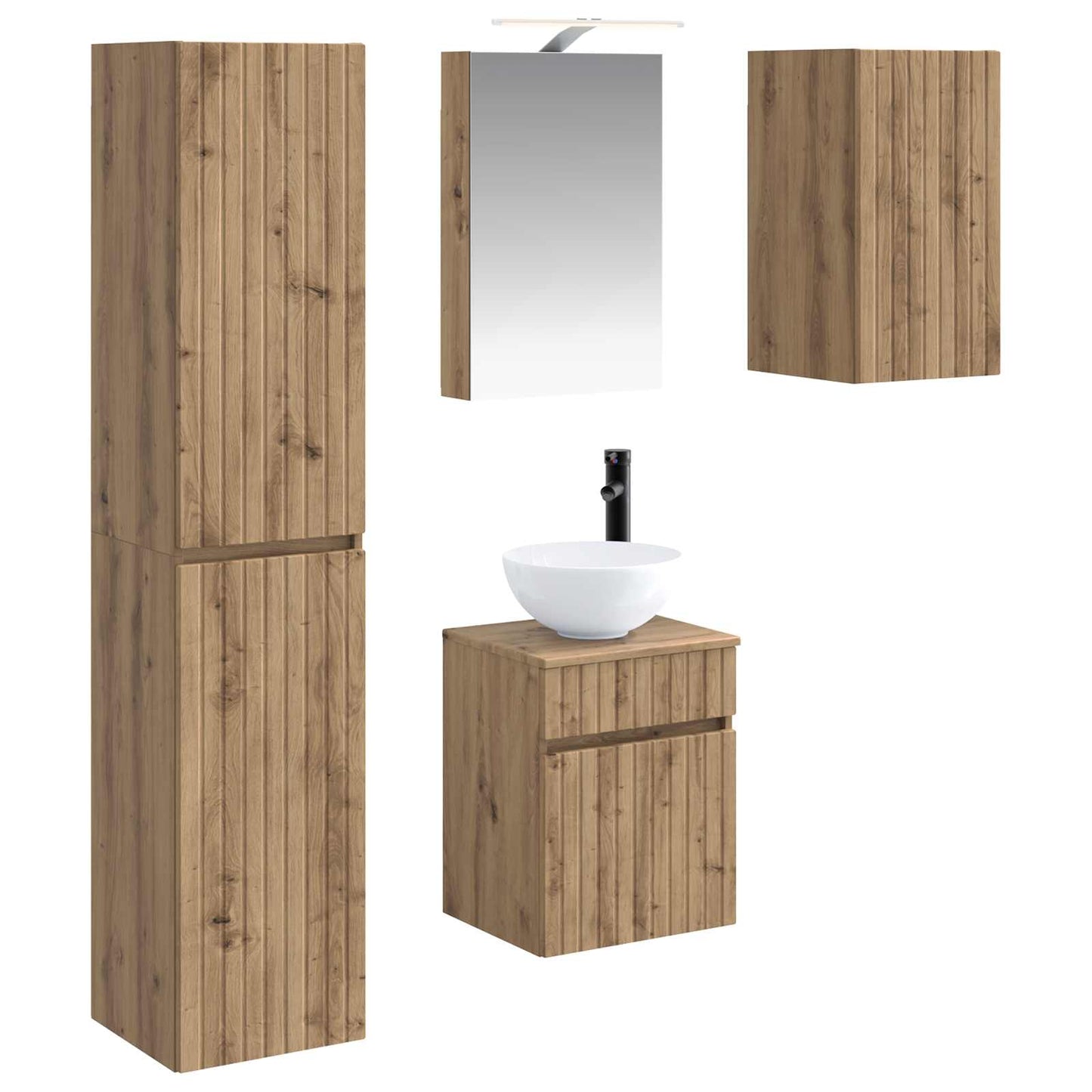 Bathroom Cabinet Set 5 pcs Artisan Oak 40 x 10.5 x 60.5 cm