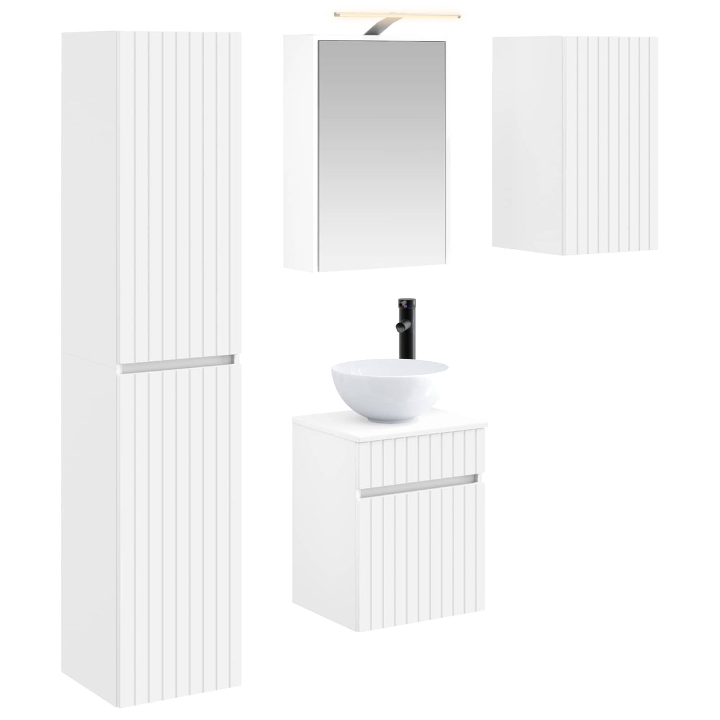 Bathroom Cabinet Set 5 pcs White 43 x 16 x 62.5 cm