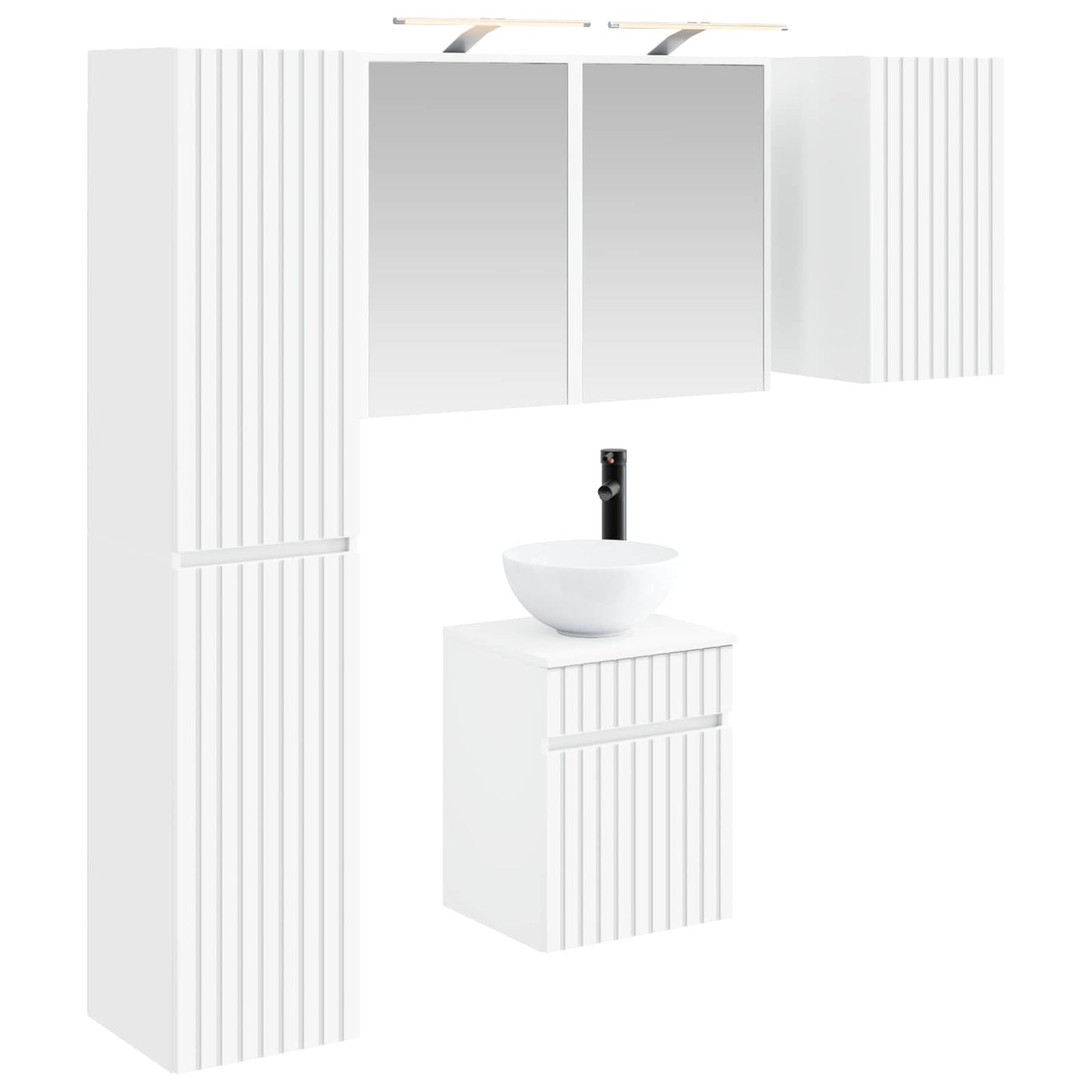 Bathroom Cabinet Set 5 pcs White 43 x 16 x 62.5 cm