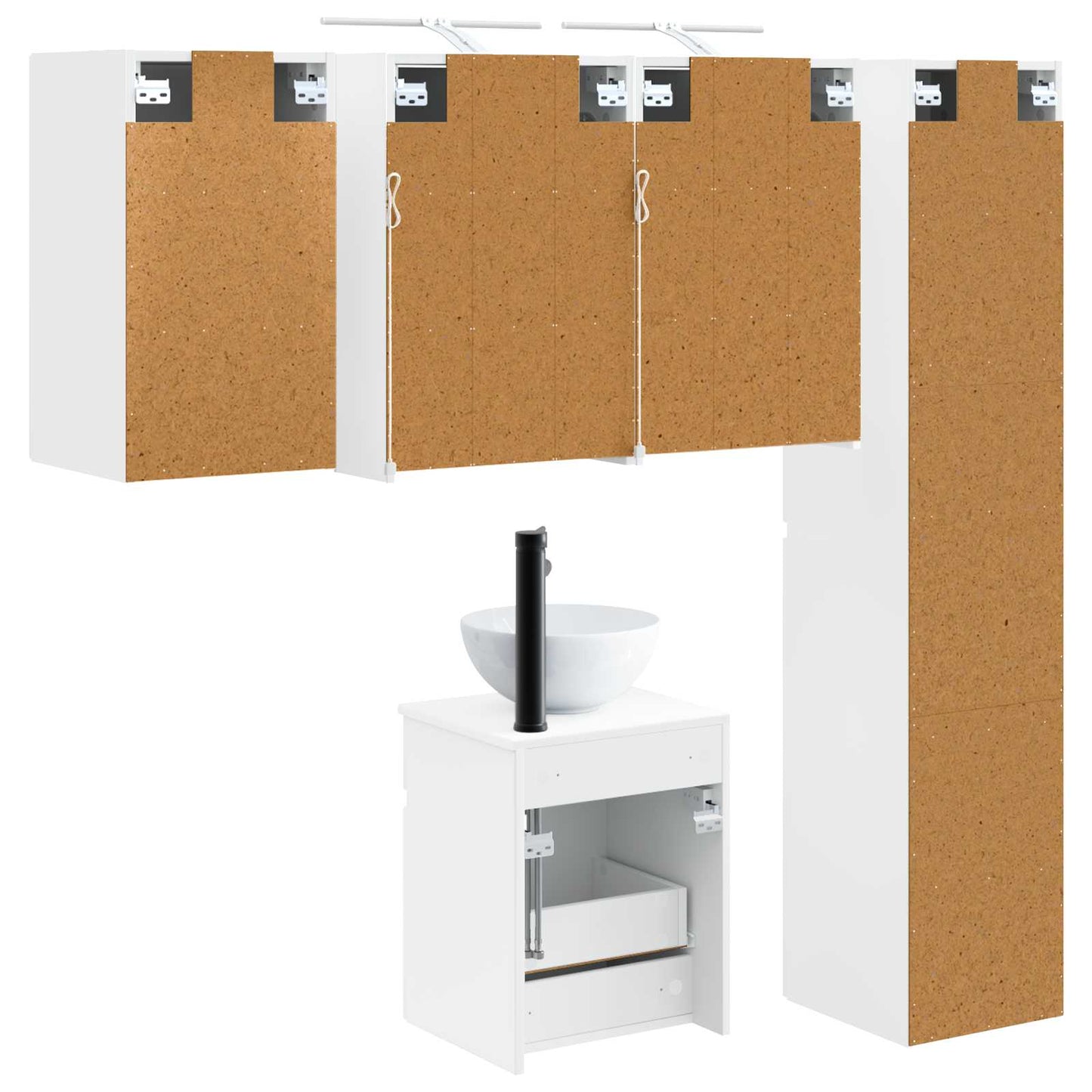 Bathroom Cabinet Set 5 pcs White 43 x 16 x 62.5 cm