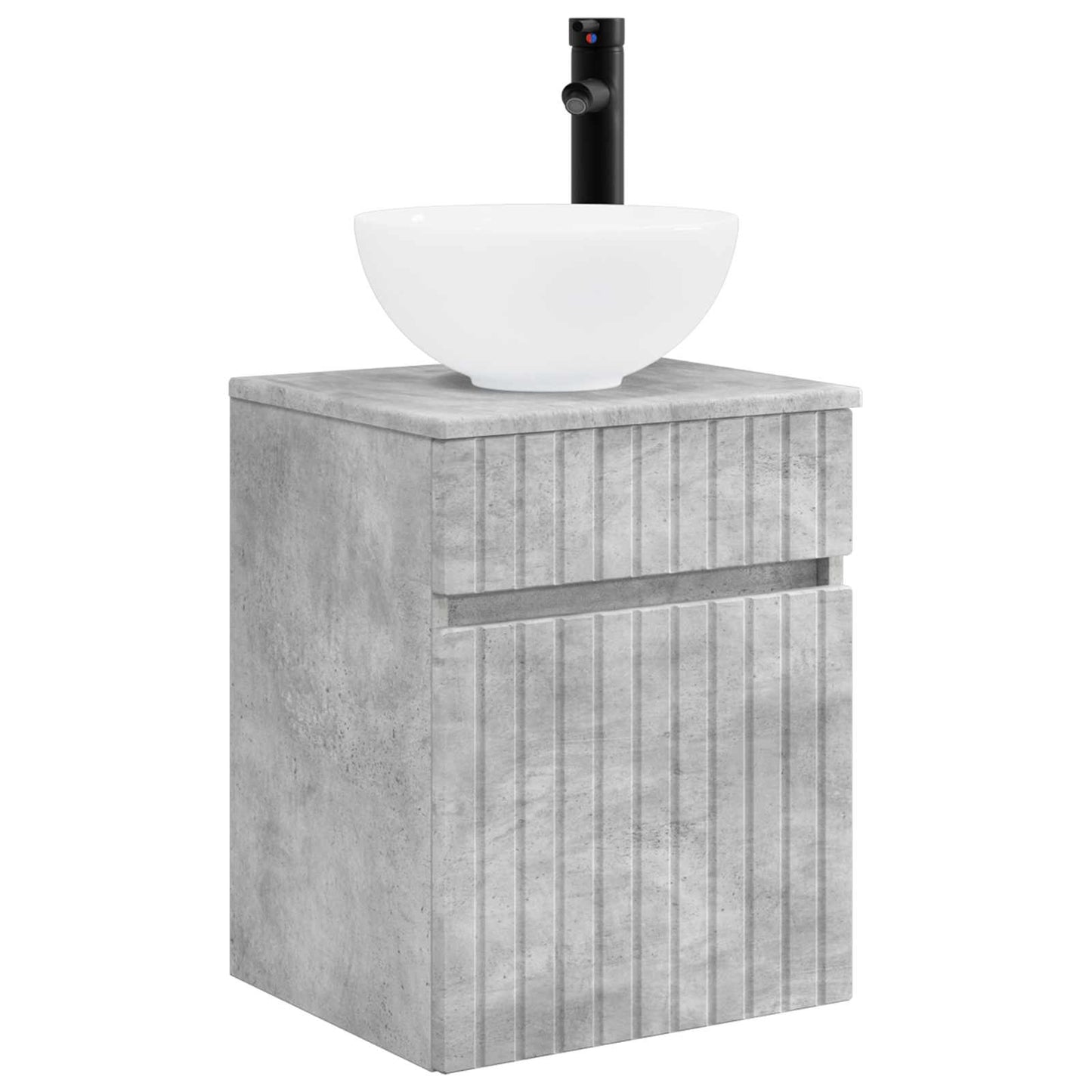 Bathroom Cabinet Set 5 pcs Concrete Grey 43 x 16 x 62.5 cm