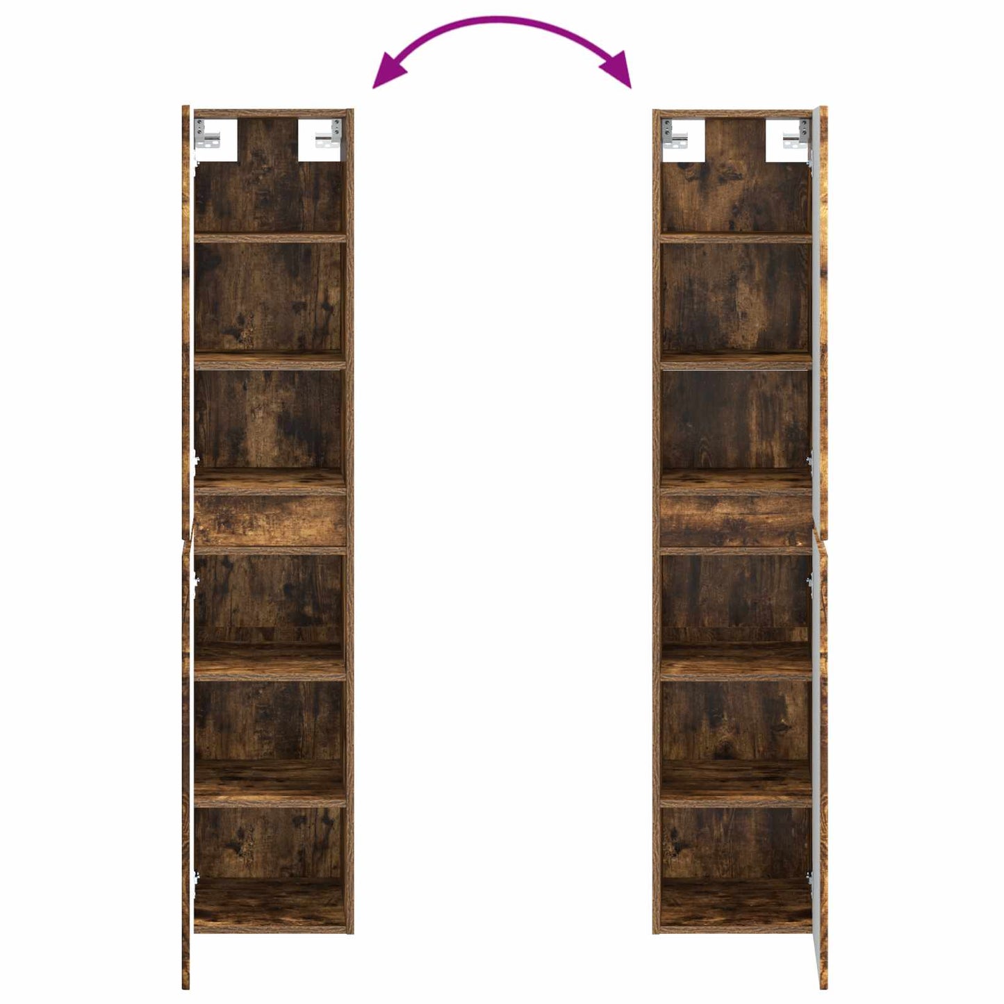 Bathroom Cabinet Set 5 pcs Smoked Oak 43 x 16 x 62.5 cm