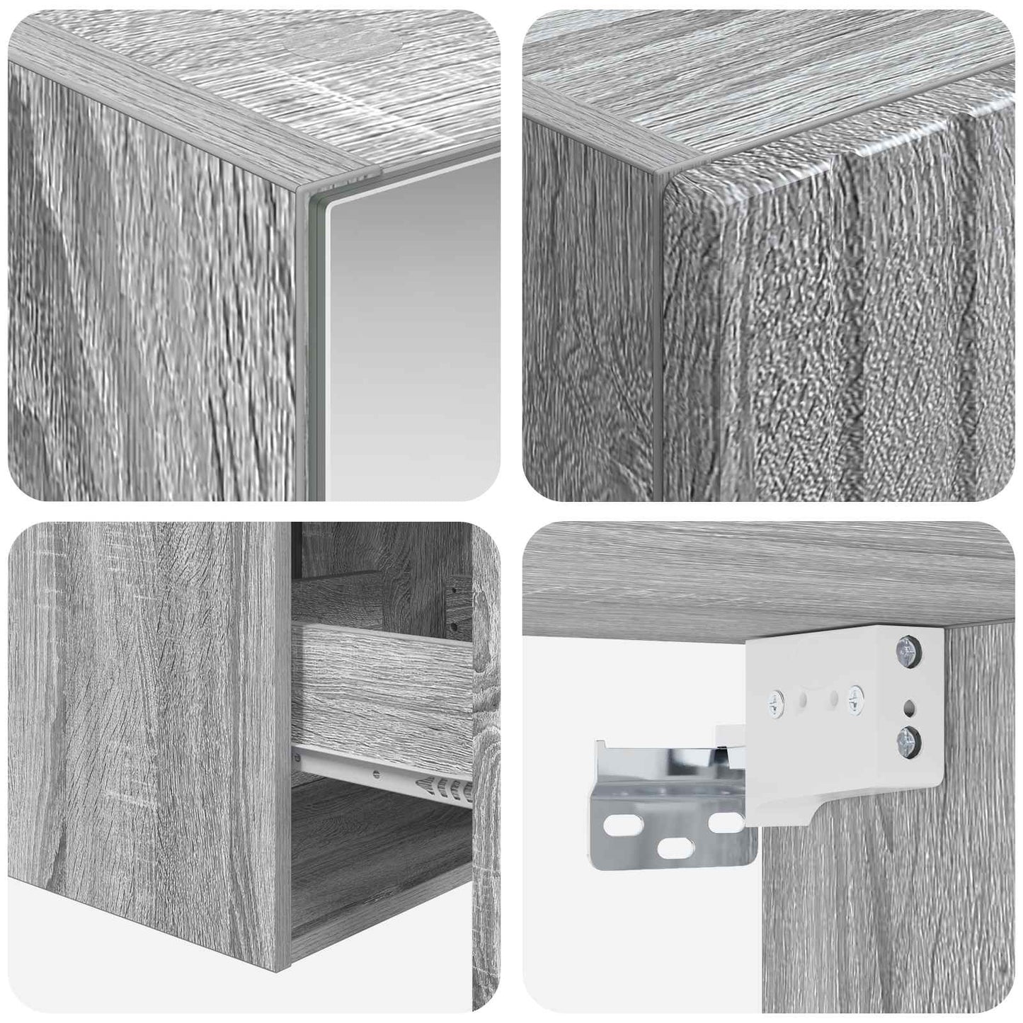 Bathroom Cabinet Set 5 pcs Grey Sonoma 43 x 16 x 62.5 cm