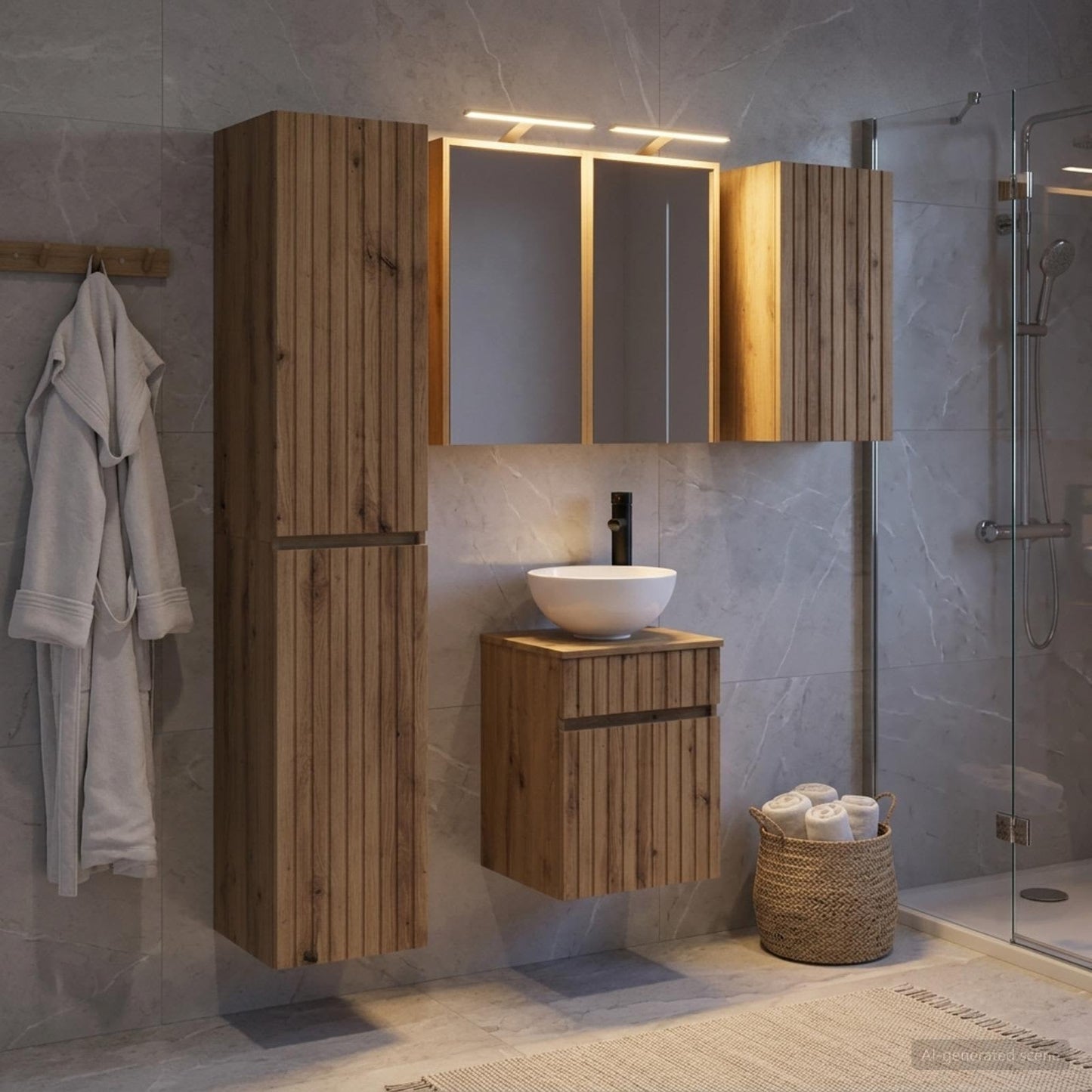 Bathroom Cabinet Set 5 pcs Artisan Oak 43 x 16 x 62.5 cm
