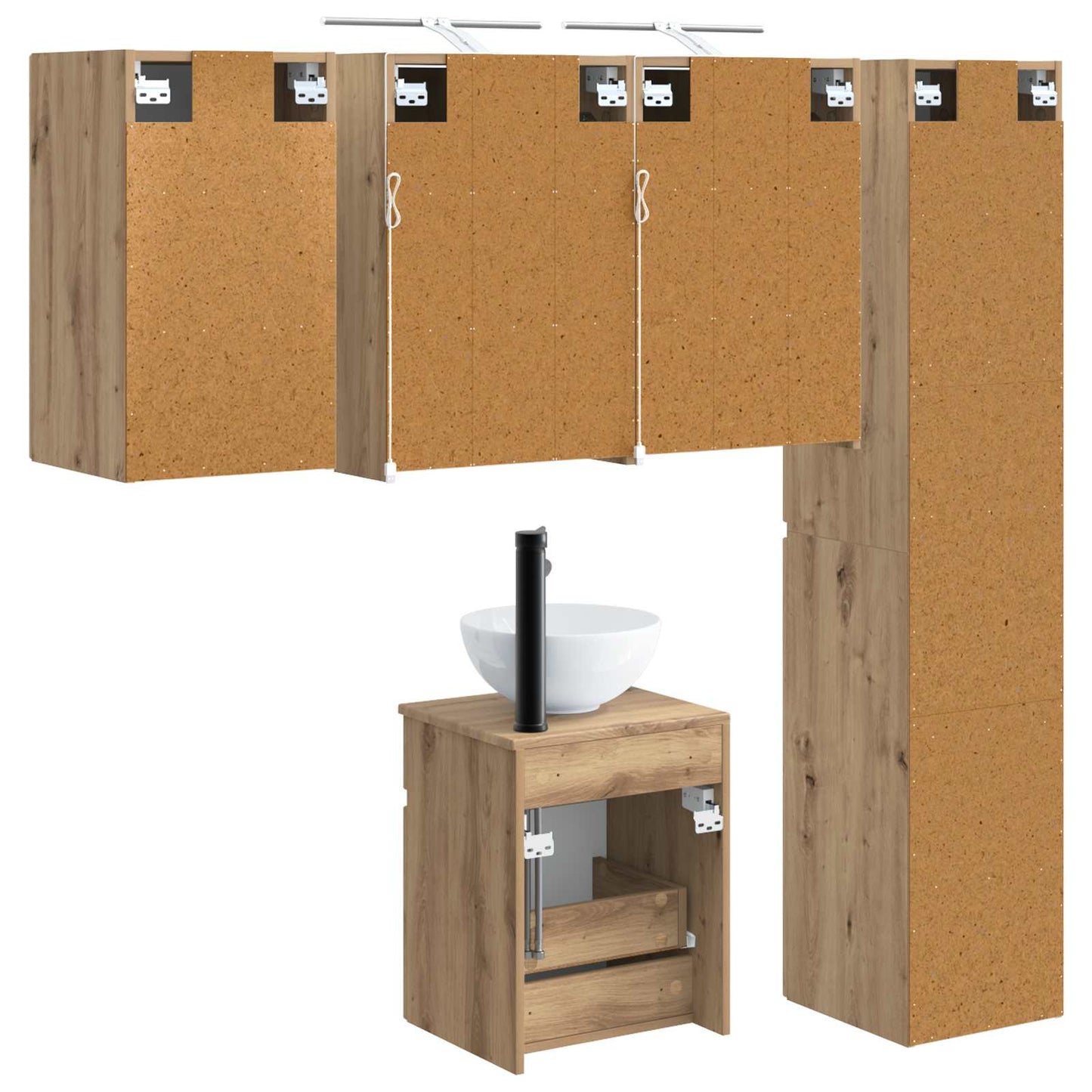 Bathroom Cabinet Set 5 pcs Artisan Oak 43 x 16 x 62.5 cm