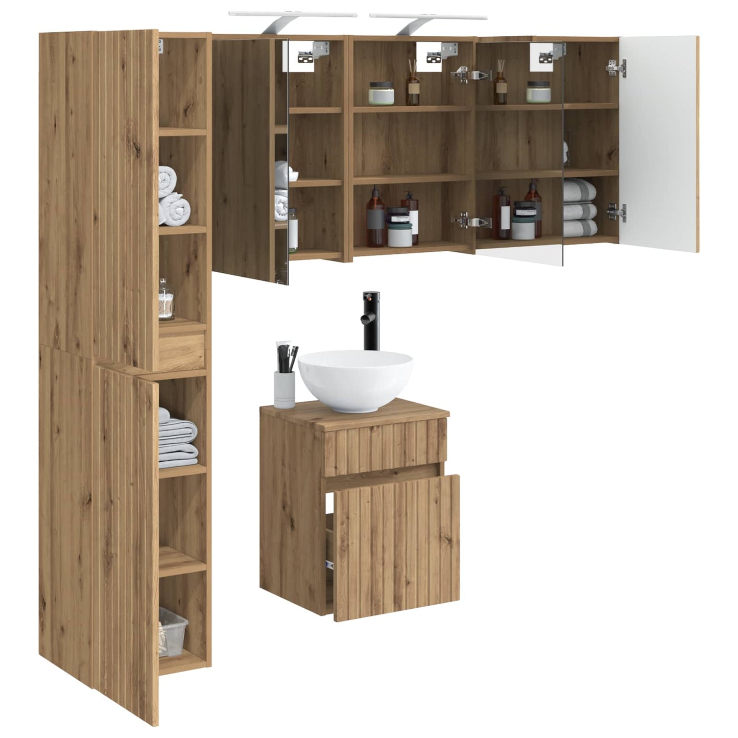 Bathroom Cabinet Set 5 pcs Artisan Oak 43 x 16 x 62.5 cm