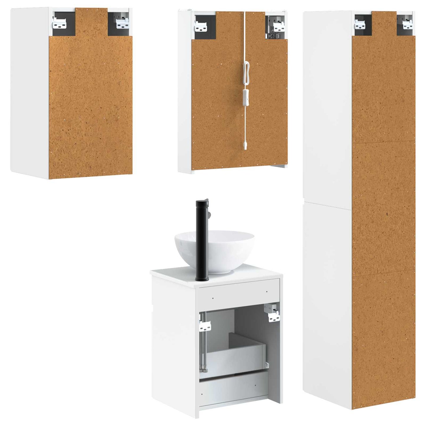 Bathroom Cabinet Set 5 pcs White 43 x 11.5 x 60.5 cm