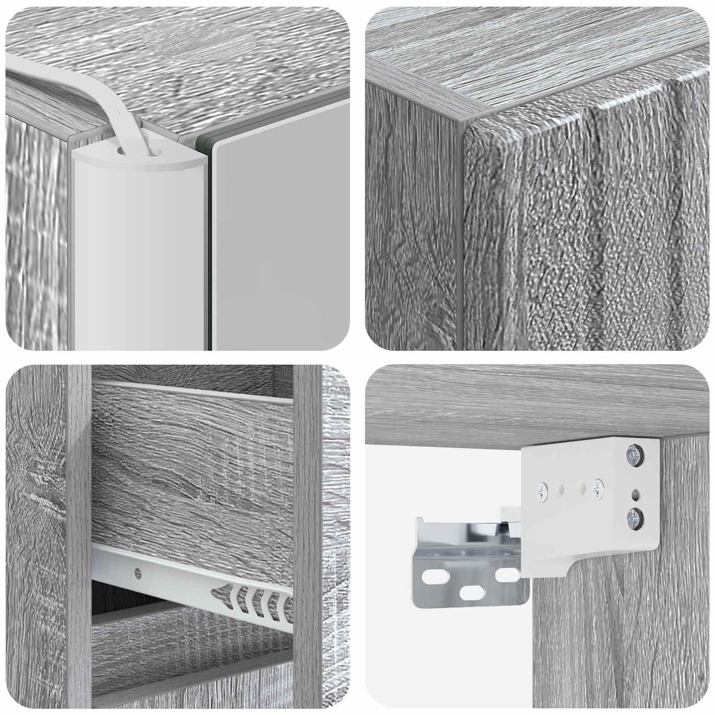 Bathroom Cabinet Set 5 pcs Grey Sonoma 43 x 11.5 x 60.5 cm