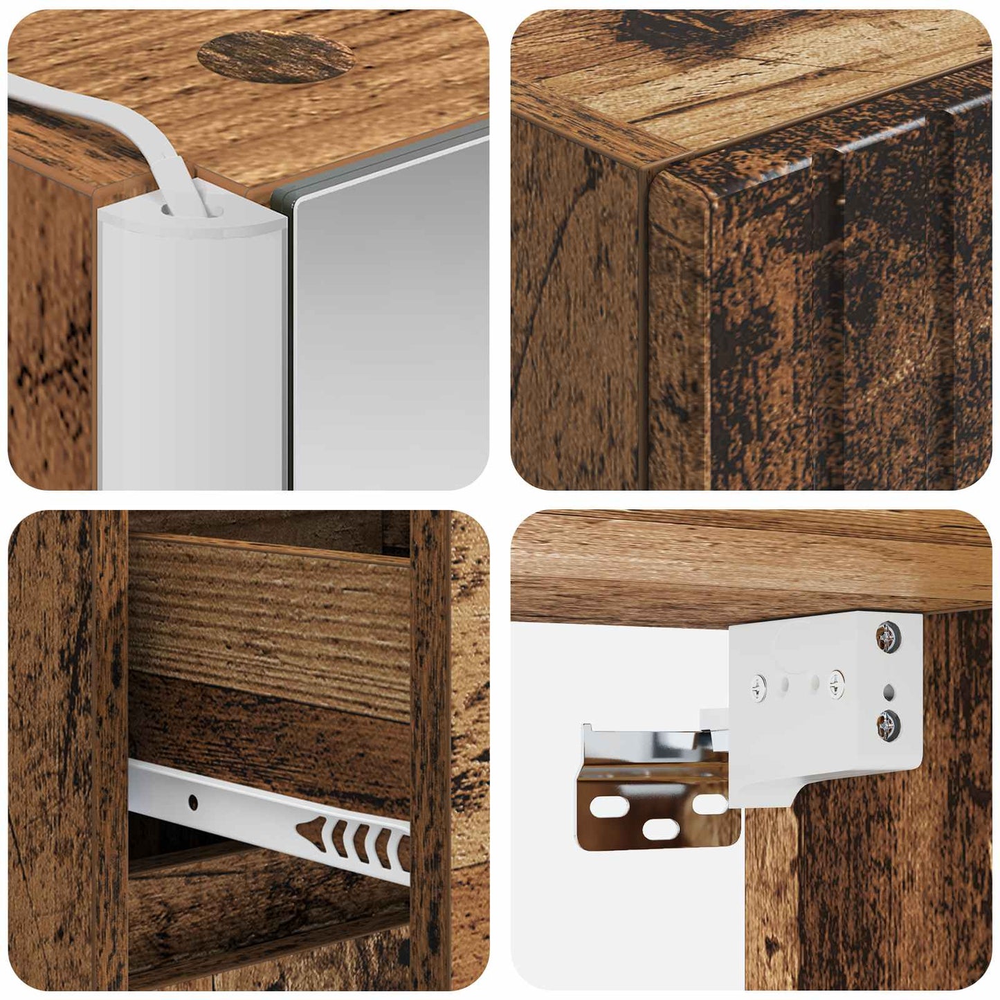 Bathroom Cabinet Set 5 pcs Old Wood 43 x 11.5 x 60.5 cm