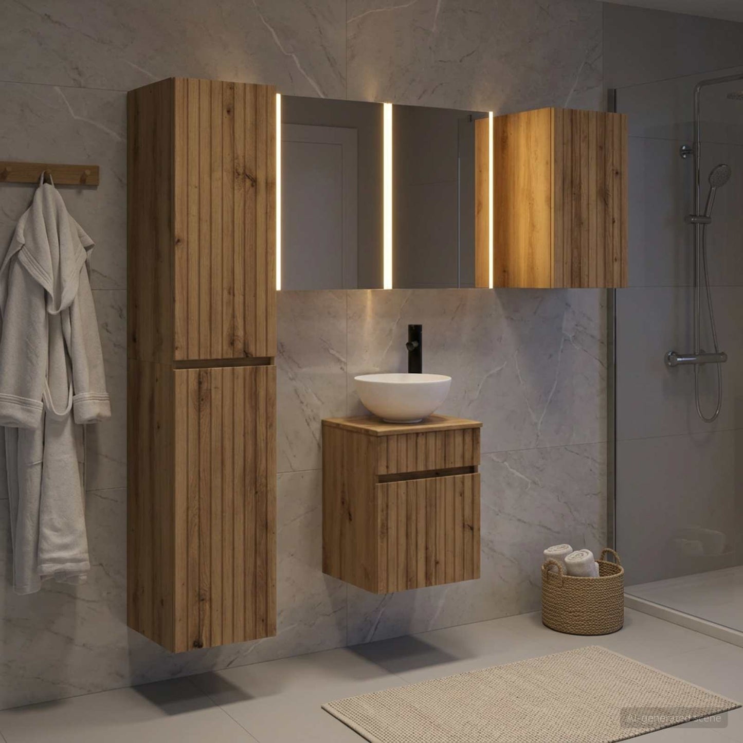 Bathroom Cabinet Set 5 pcs Artisan Oak 43 x 11.5 x 60.5 cm