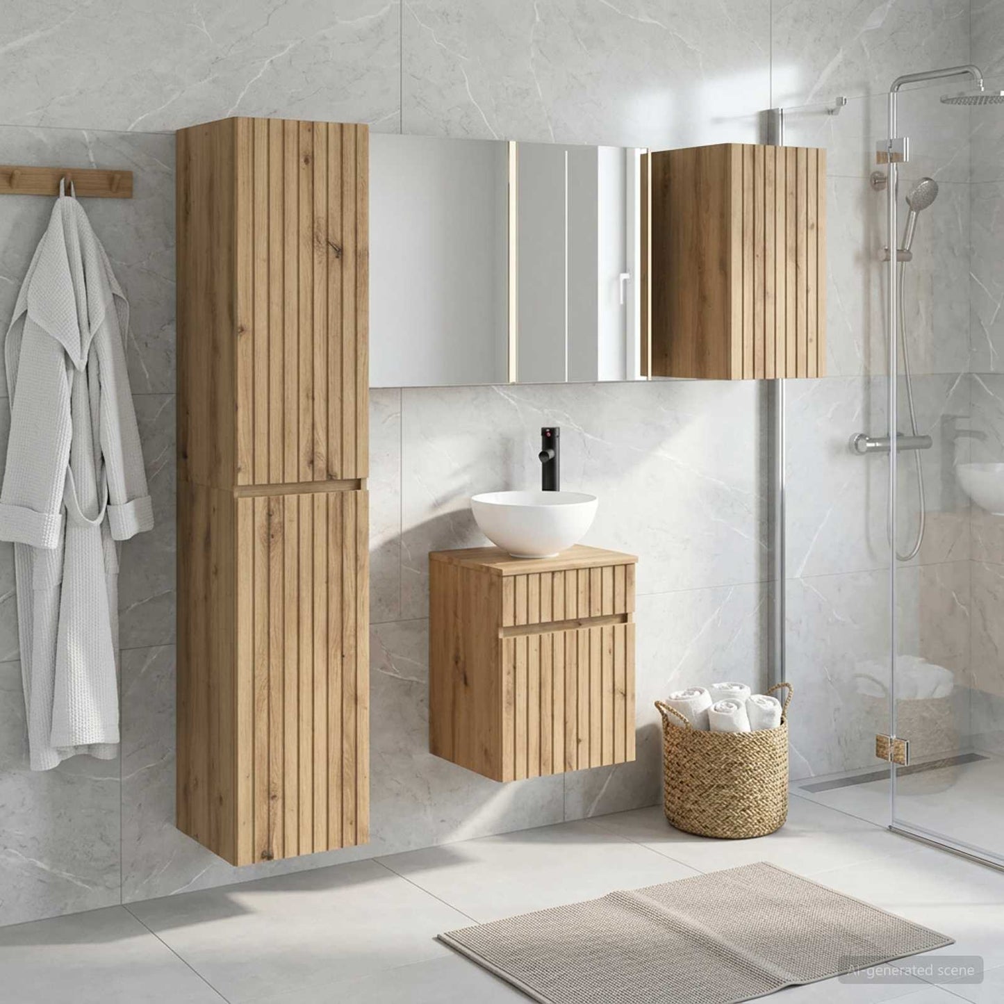 Bathroom Cabinet Set 5 pcs Artisan Oak 43 x 11.5 x 60.5 cm