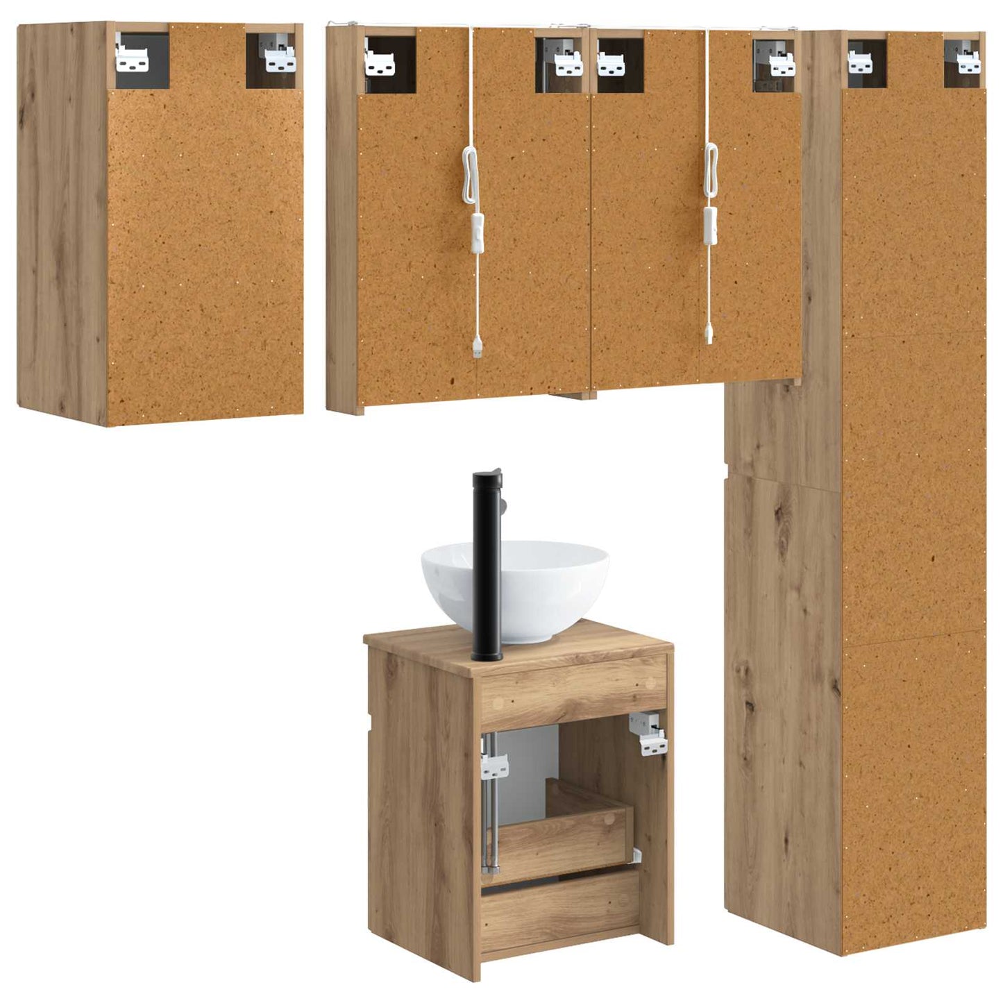 Bathroom Cabinet Set 5 pcs Artisan Oak 43 x 11.5 x 60.5 cm