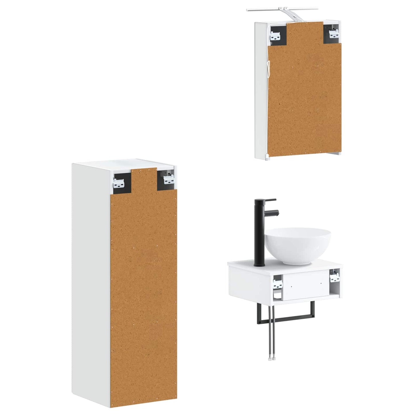 Bathroom Cabinet Set 4 pcs White 40 x 10.5 x 60.5 cm
