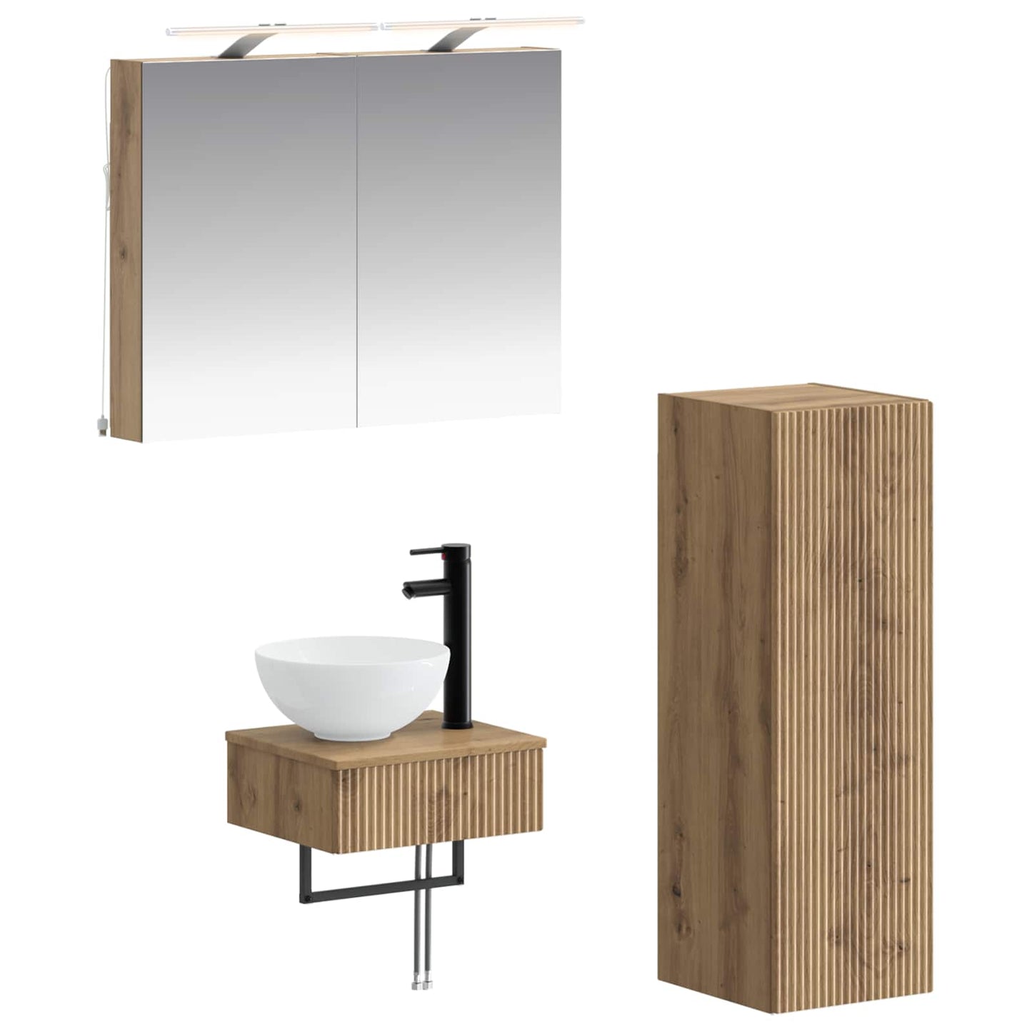 Bathroom Cabinet Set 4 pcs Artisan Oak 40 x 10.5 x 60.5 cm