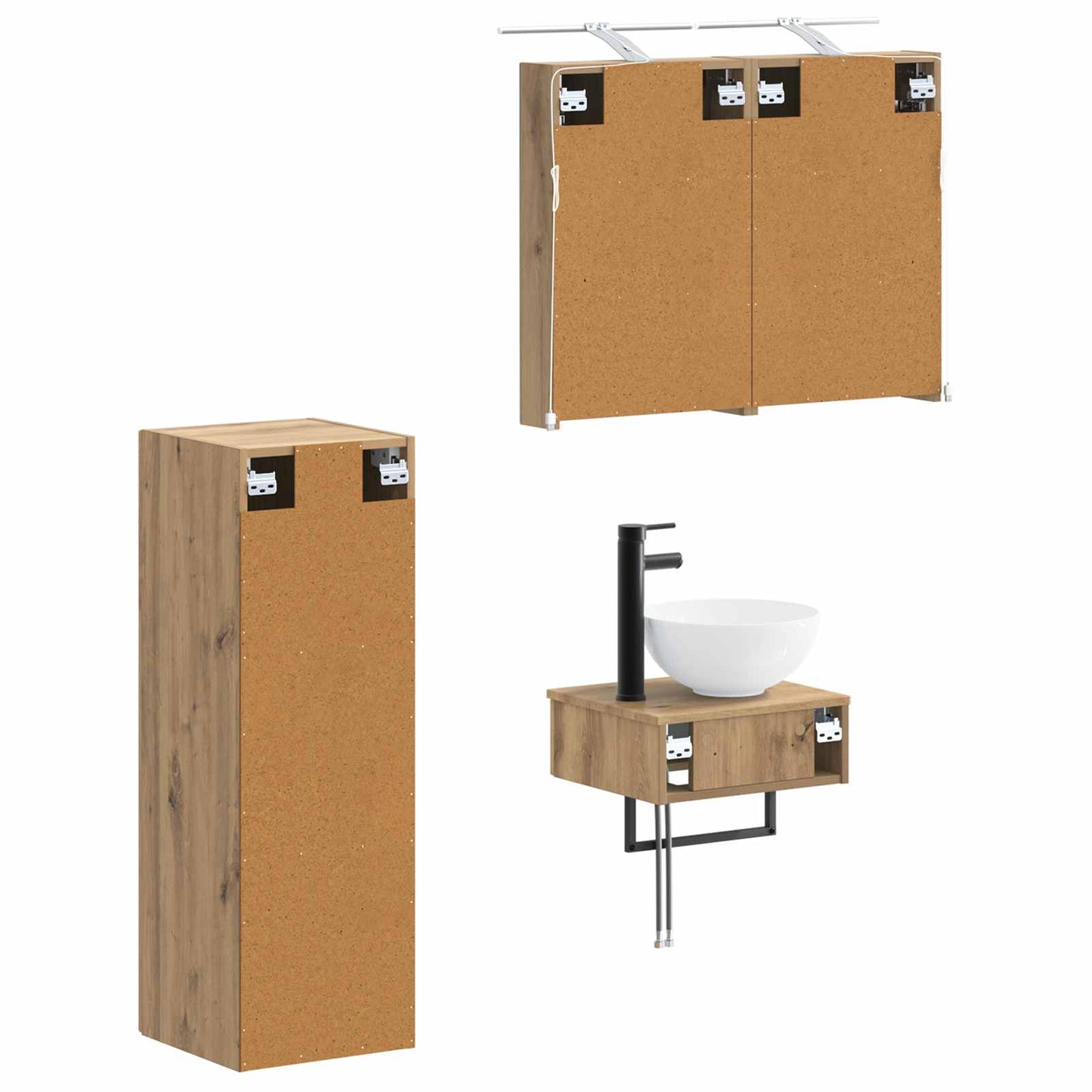Bathroom Cabinet Set 4 pcs Artisan Oak 40 x 10.5 x 60.5 cm