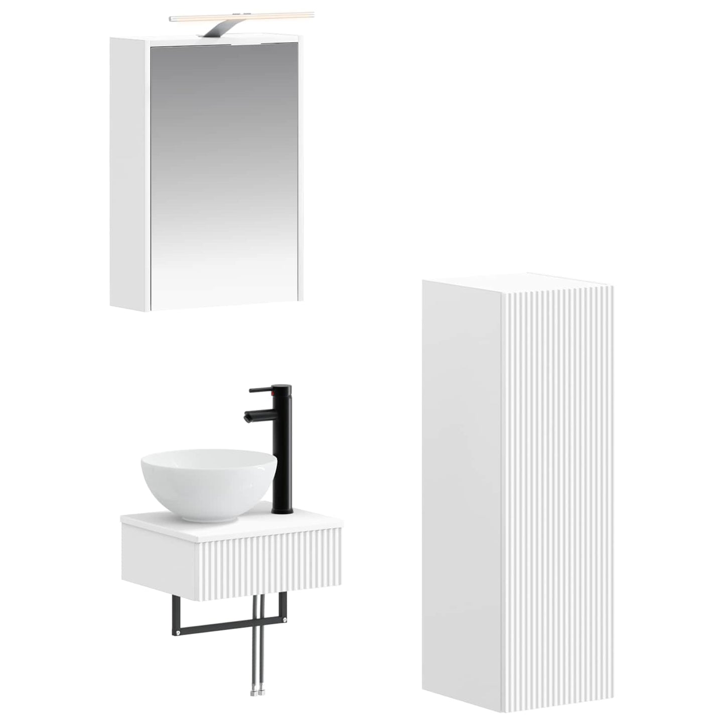 Bathroom Cabinet Set 4 pcs White 43 x 16 x 62.5 cm