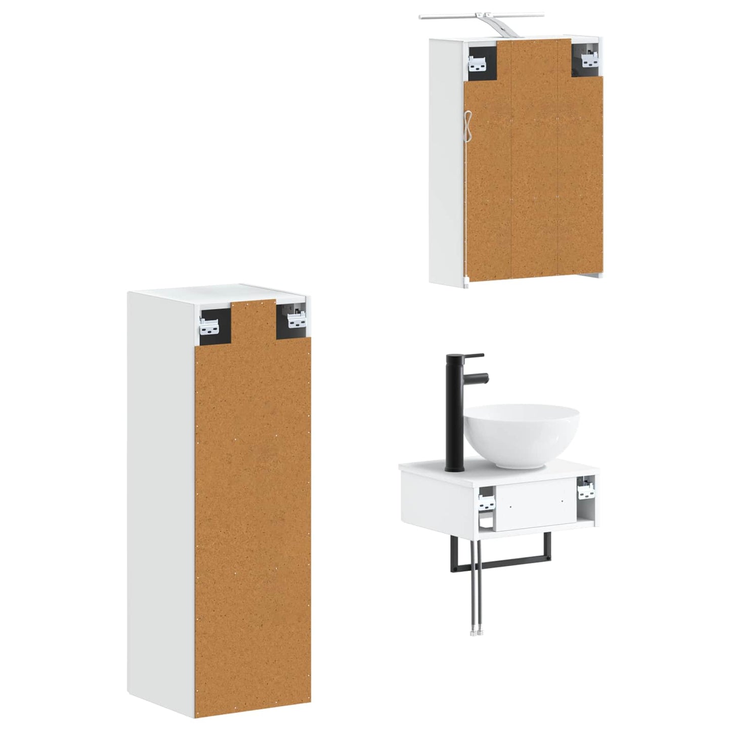 Bathroom Cabinet Set 4 pcs White 43 x 16 x 62.5 cm
