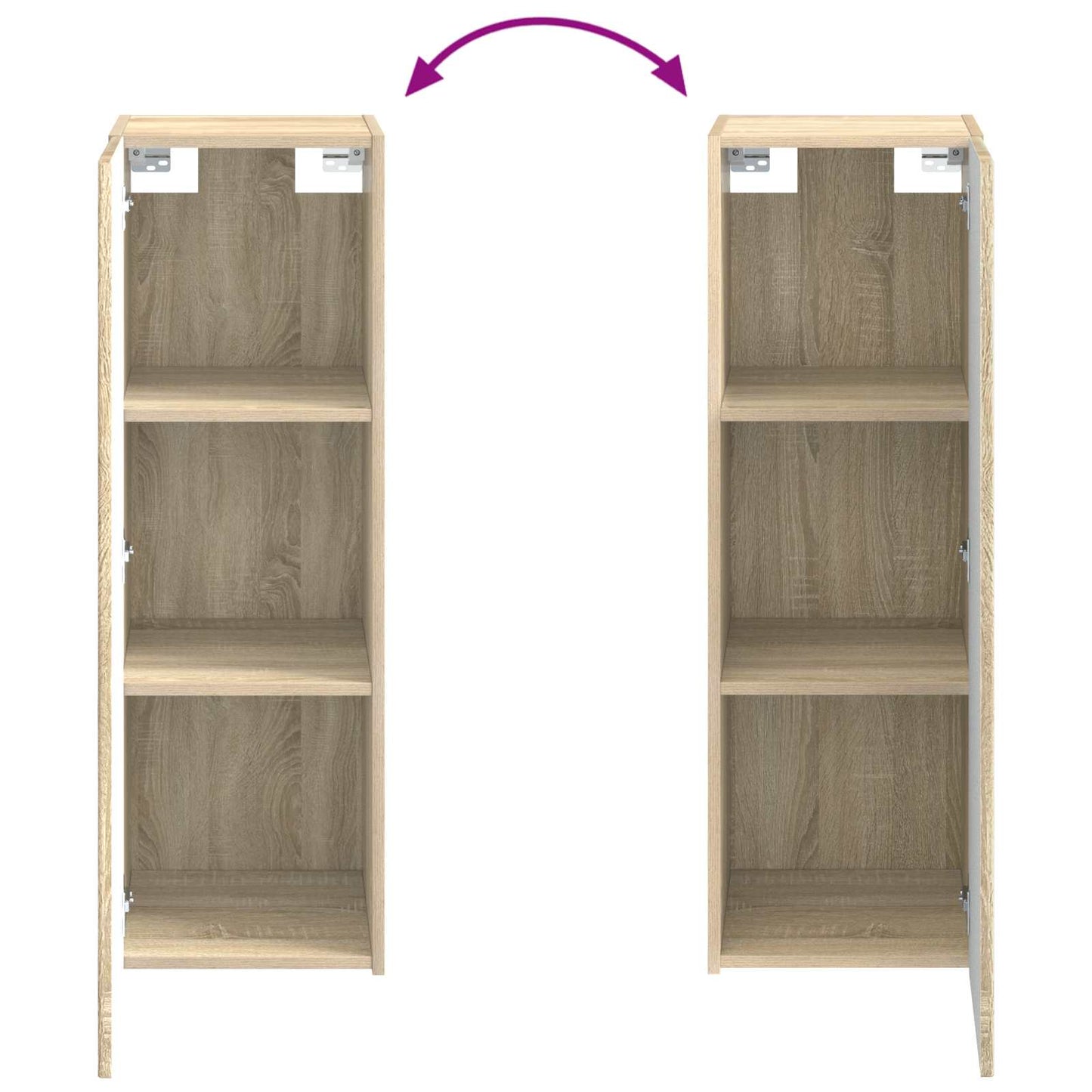 Bathroom Cabinet Set 4 pcs Sonoma Oak 43 x 16 x 62.5 cm