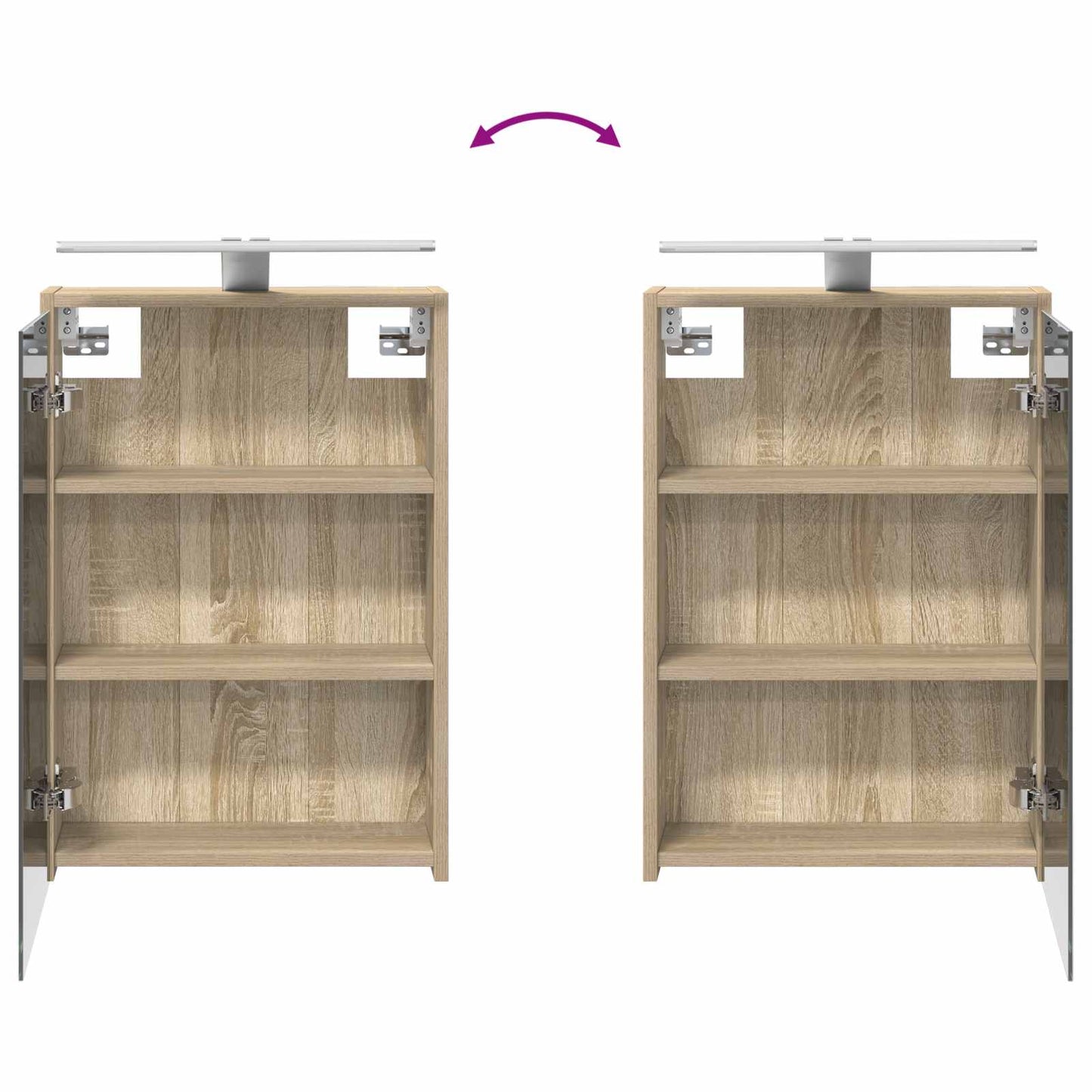 Bathroom Cabinet Set 4 pcs Sonoma Oak 43 x 16 x 62.5 cm