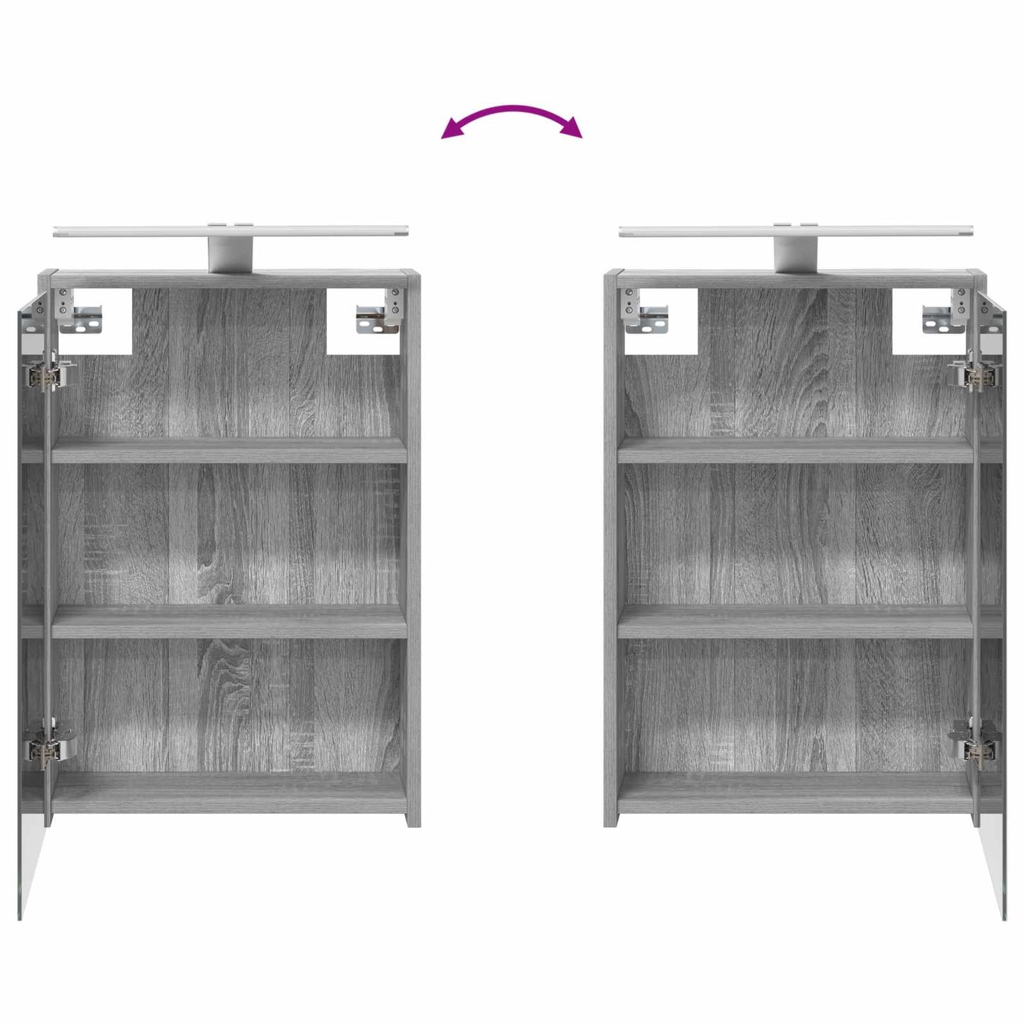 Bathroom Cabinet Set 4 pcs Grey Sonoma 43 x 16 x 62.5 cm