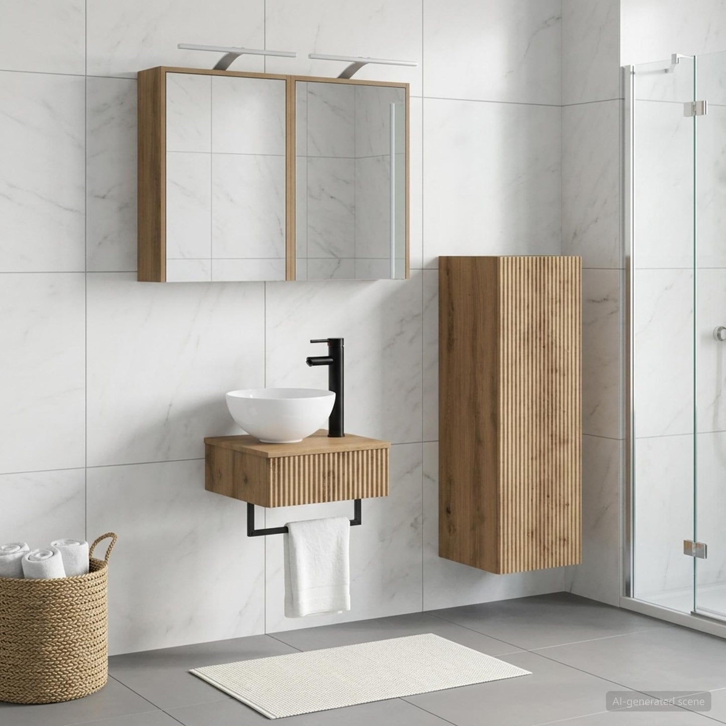 Bathroom Cabinet Set 4 pcs Artisan Oak Engineered Wood