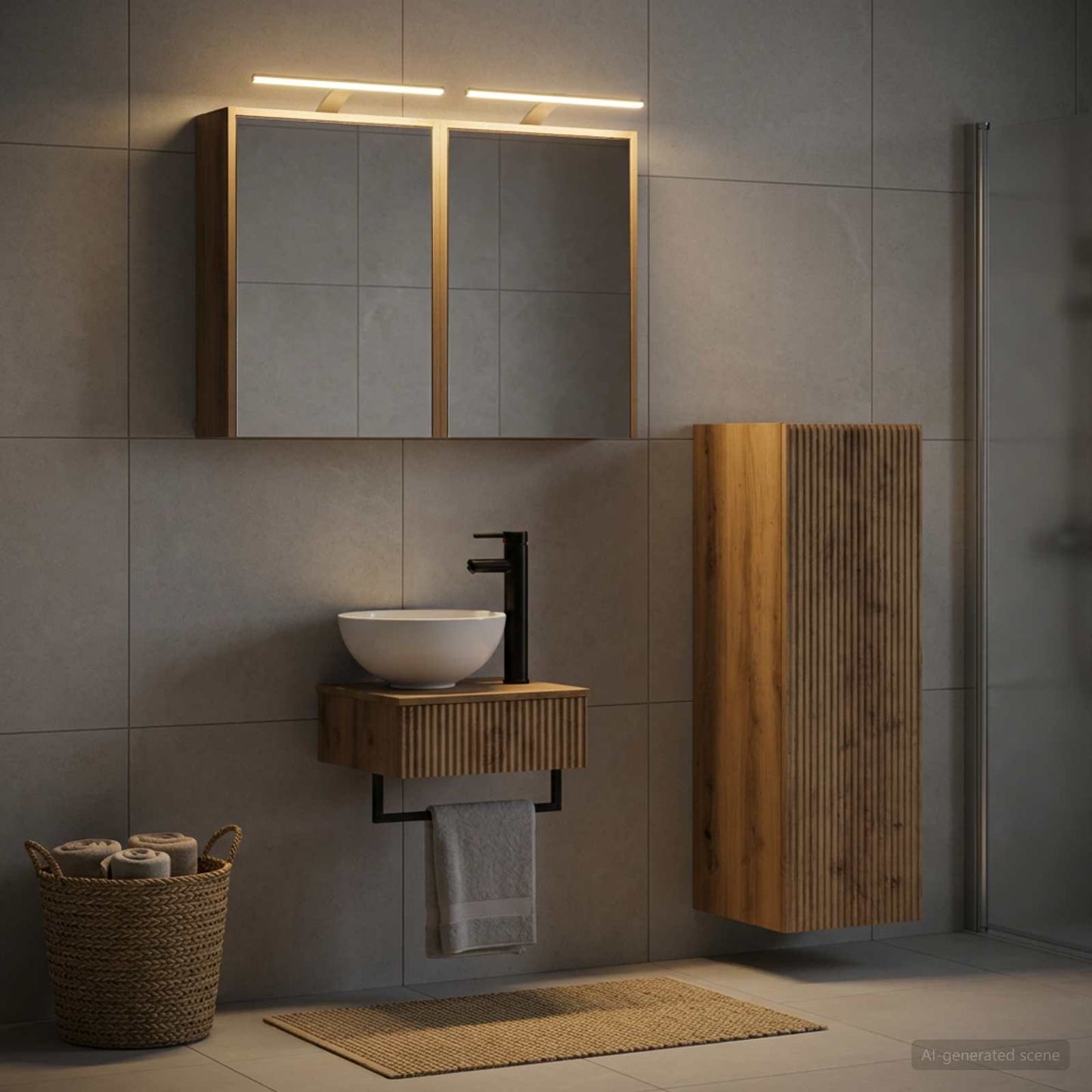 Bathroom Cabinet Set 4 pcs Artisan Oak Engineered Wood