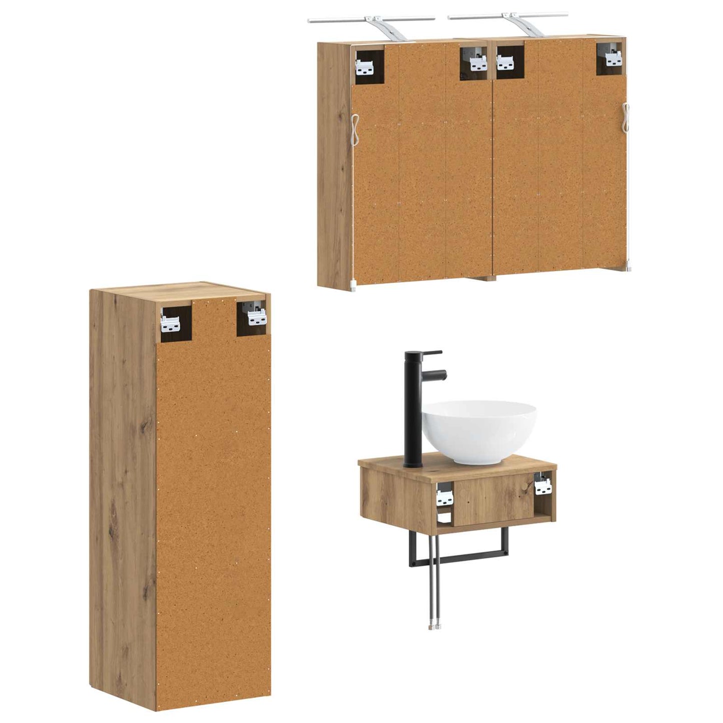 Bathroom Cabinet Set 4 pcs Artisan Oak 43 x 16 x 62.5 cm