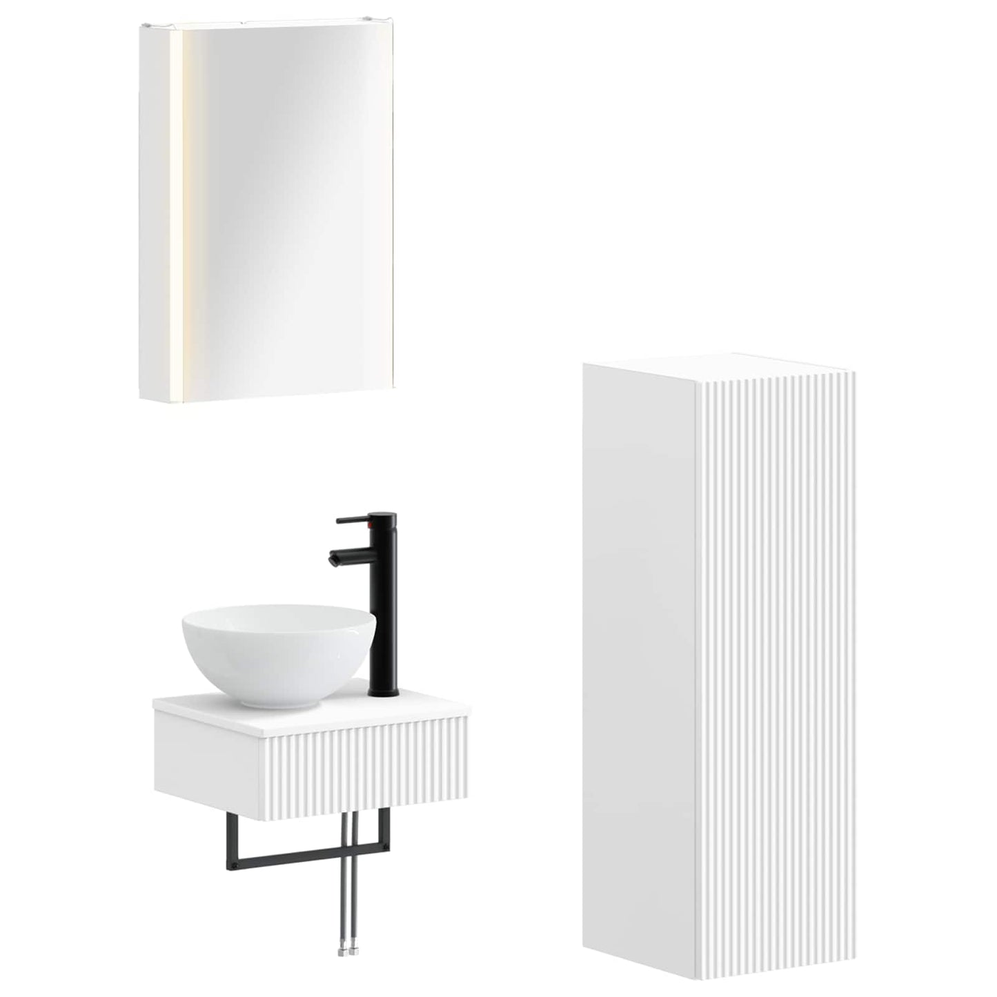 Bathroom Cabinet Set 4 pcs White 43 x 11.5 x 60.5 cm