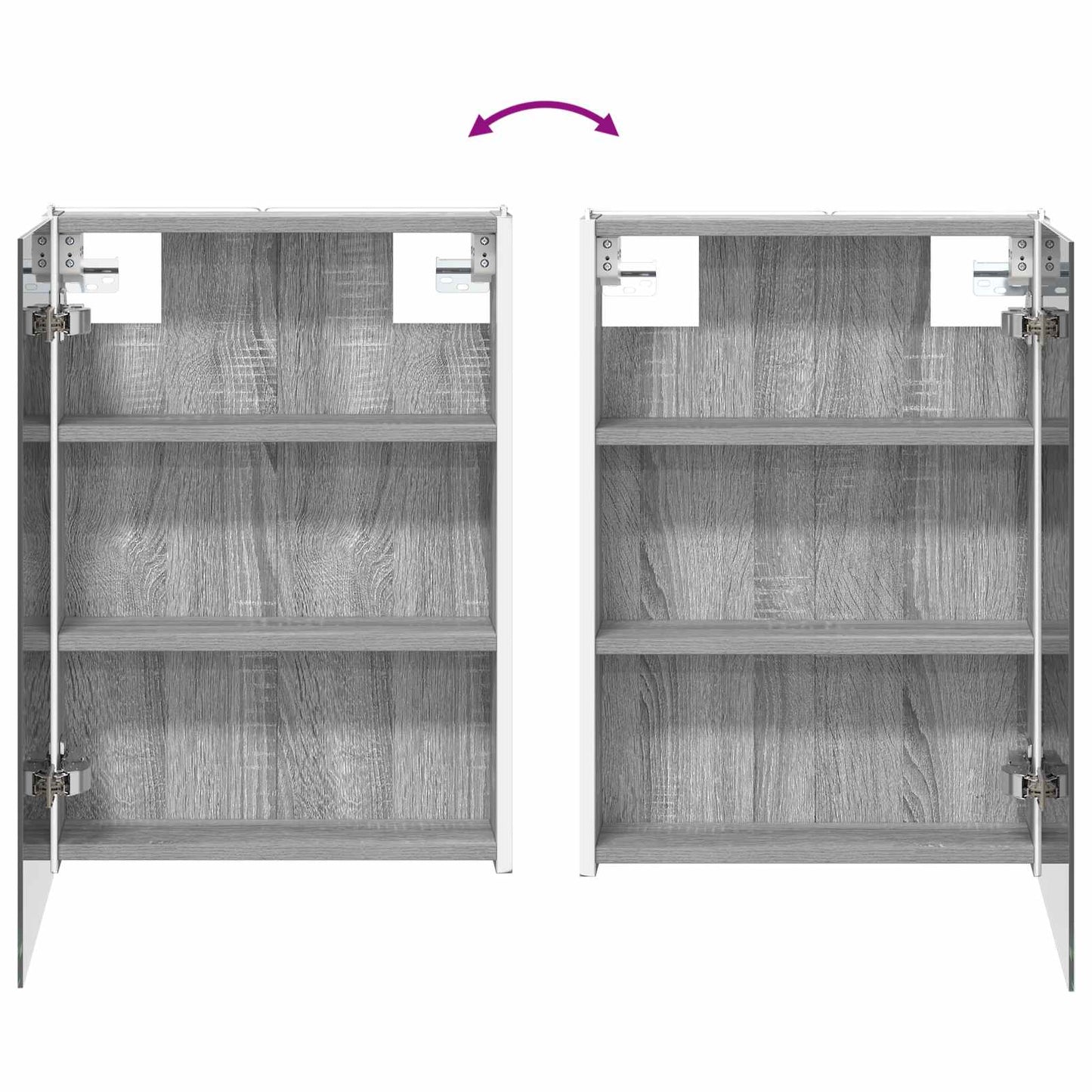 Bathroom Cabinet Set 4 pcs Grey Sonoma 43 x 11.5 x 60.5 cm