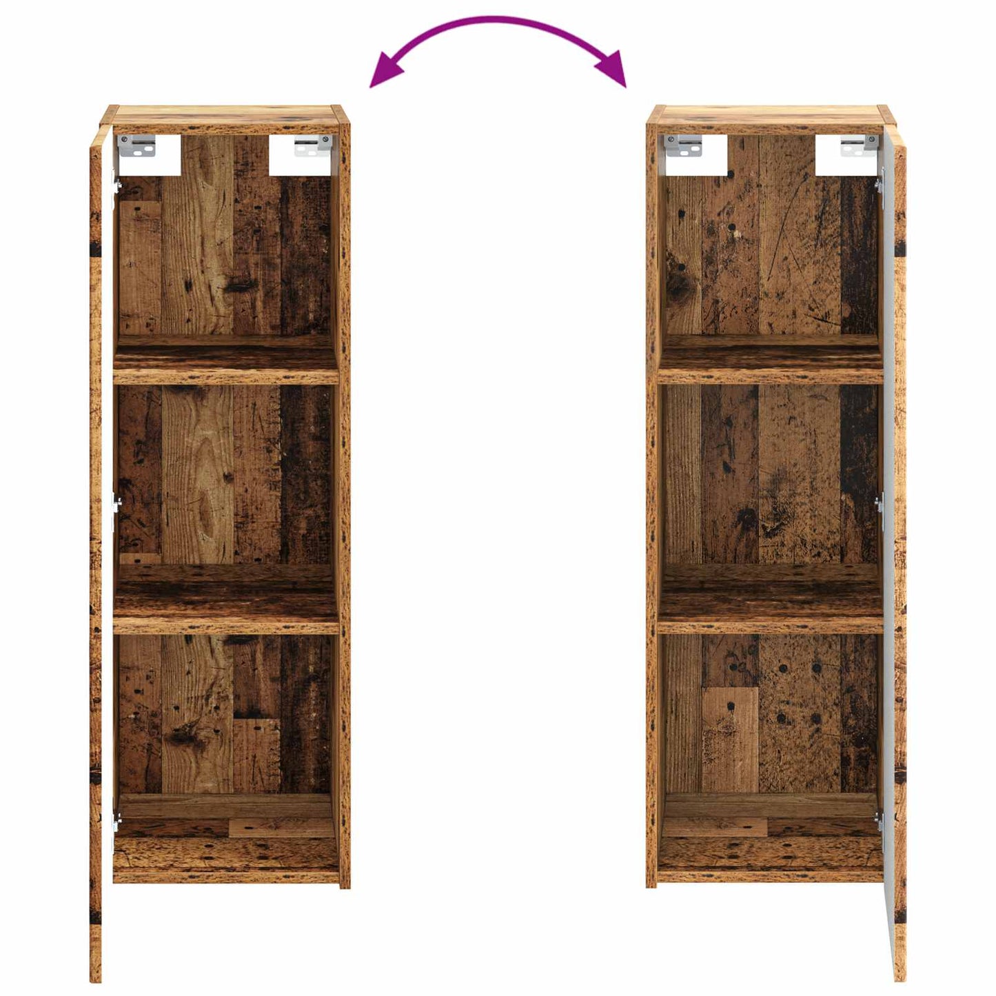 Bathroom Cabinet Set 4 pcs Old Wood 43 x 11.5 x 60.5 cm
