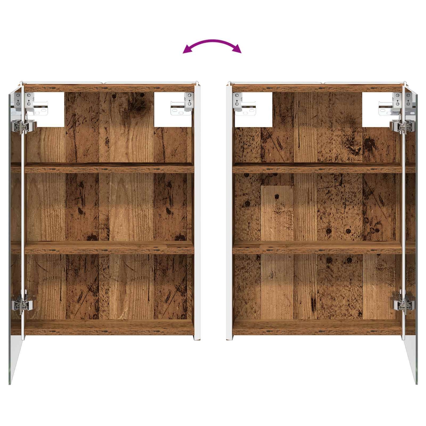 Bathroom Cabinet Set 4 pcs Old Wood 43 x 11.5 x 60.5 cm