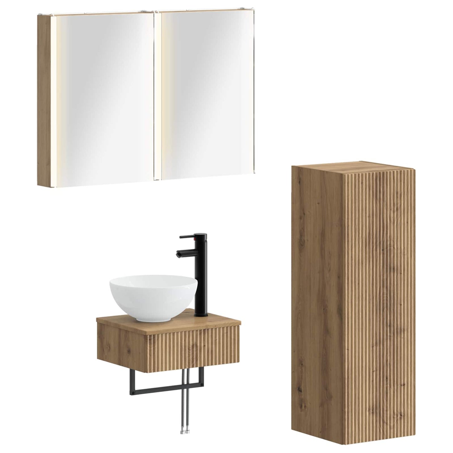 Bathroom Cabinet Set 4 pcs Artisan Oak 43 x 11.5 x 60.5 cm
