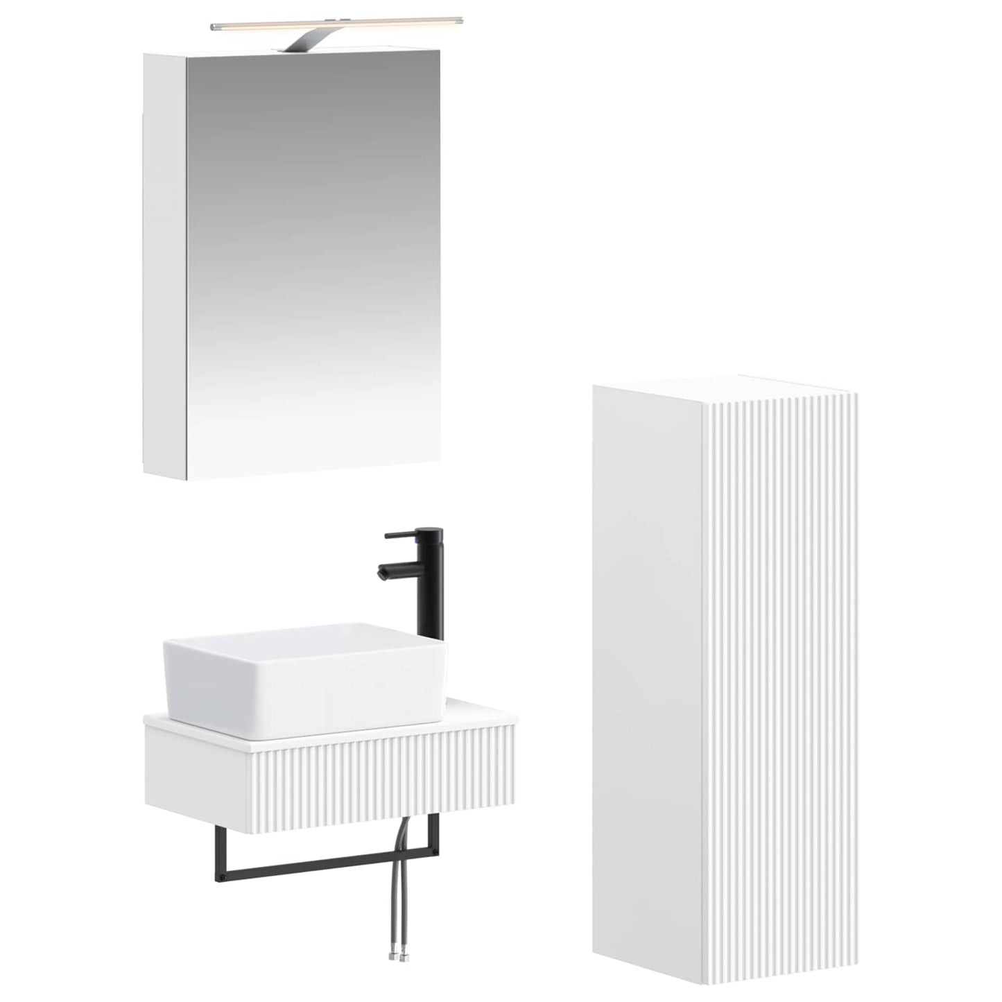 Bathroom Cabinet Set 4 pcs White 50 x 14.5 x 70 cm