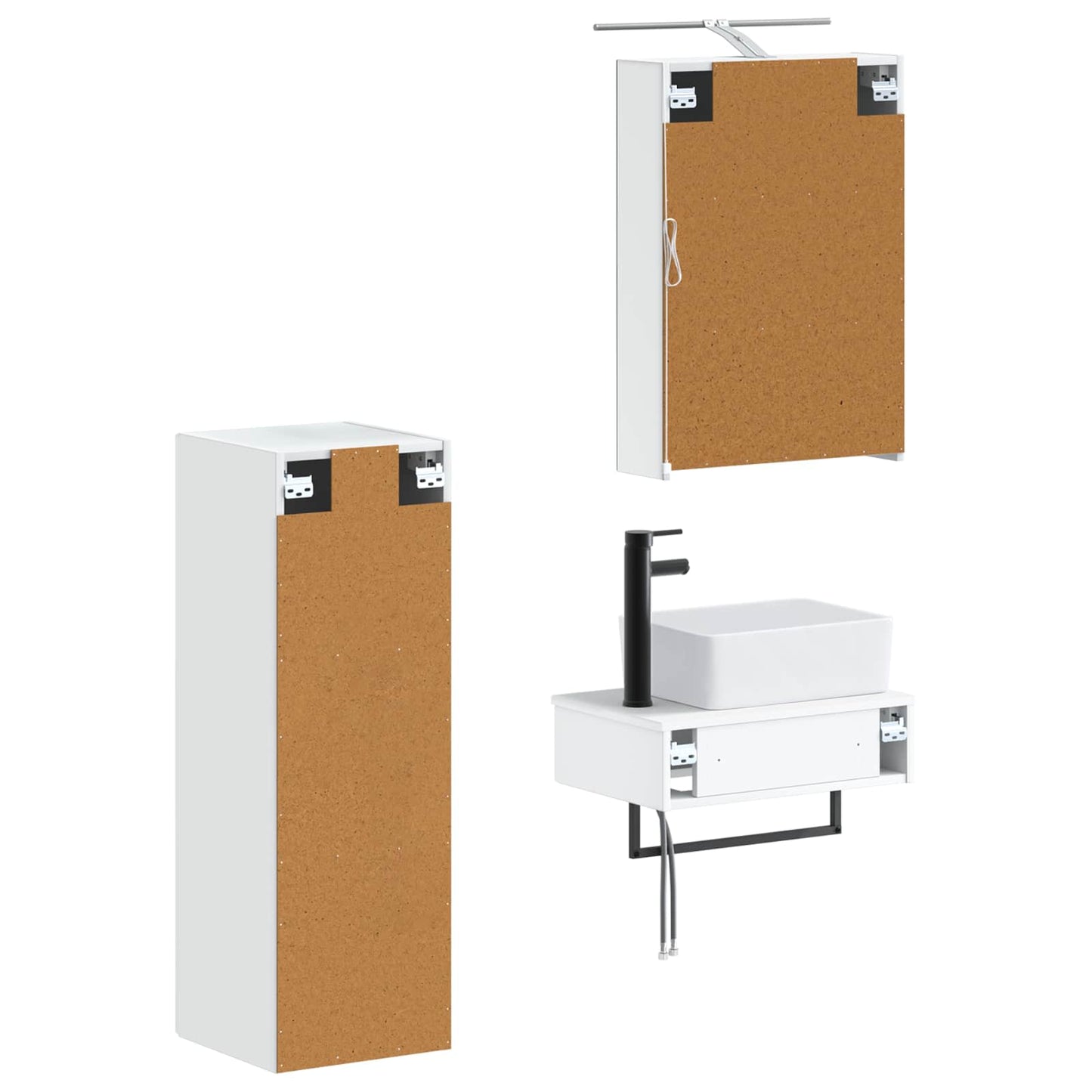 Bathroom Cabinet Set 4 pcs White 50 x 14.5 x 70 cm