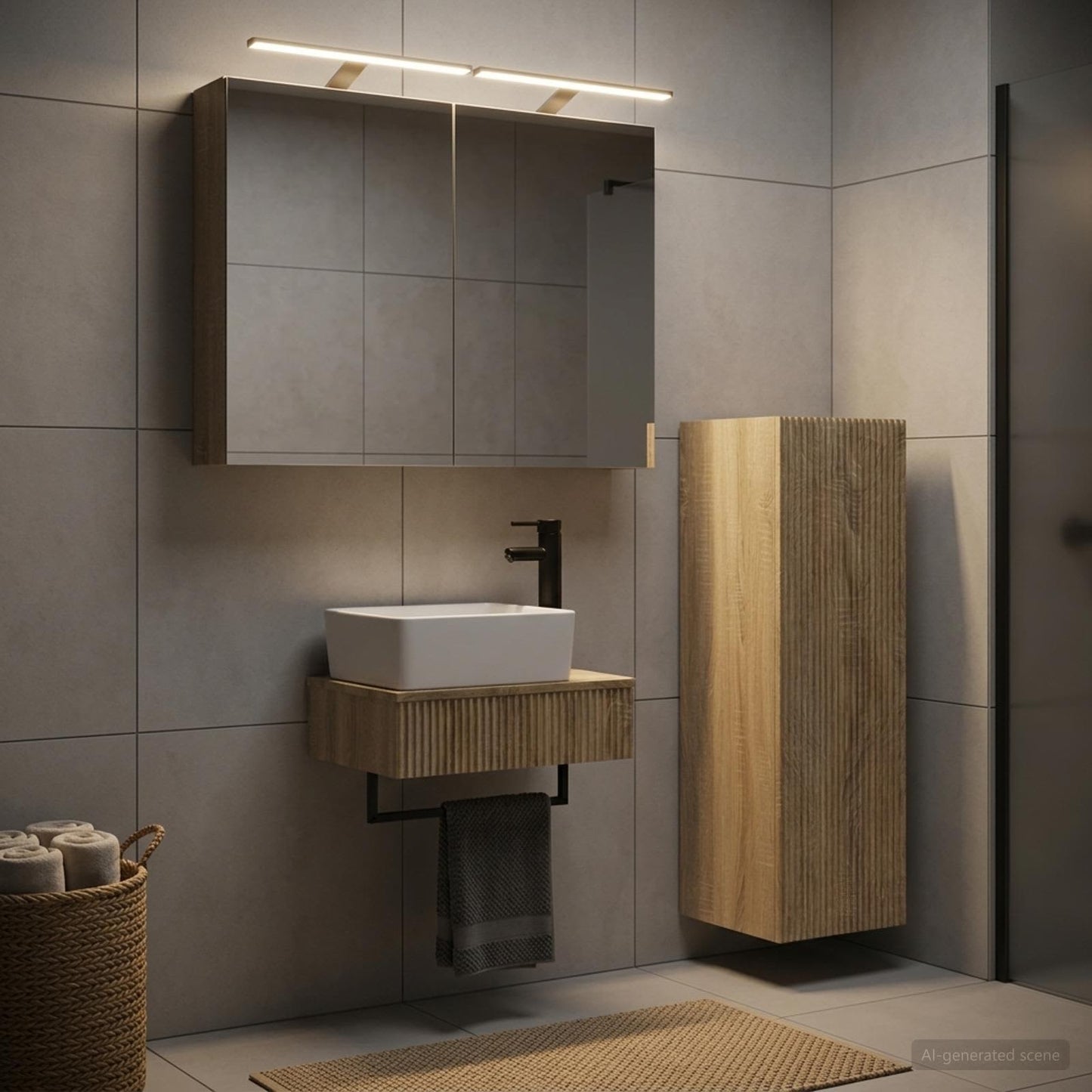 Bathroom Cabinet Set 4 pcs Sonoma Oak Engineered Wood