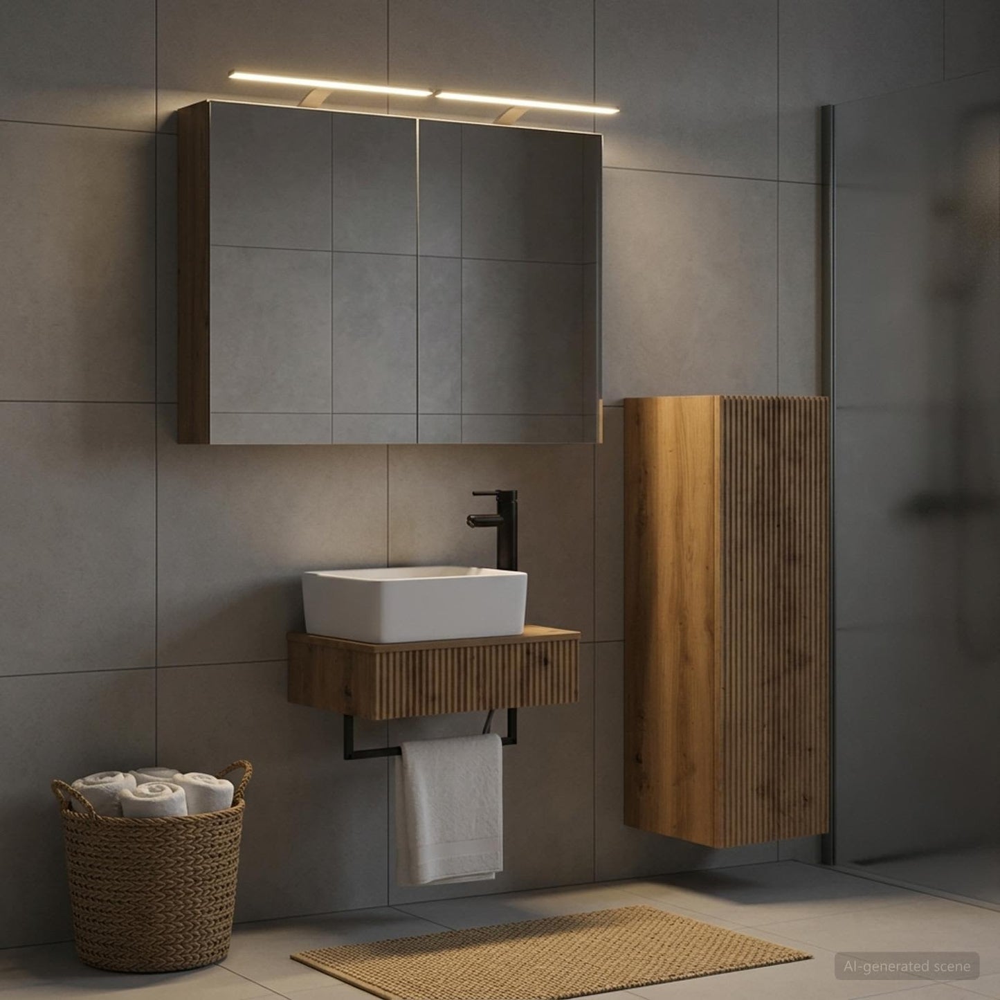 Bathroom Cabinet Set 4 pcs Artisan Oak Engineered Wood